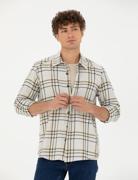 Bej Oversize Uzun Kollu Gömlek - 50276542013