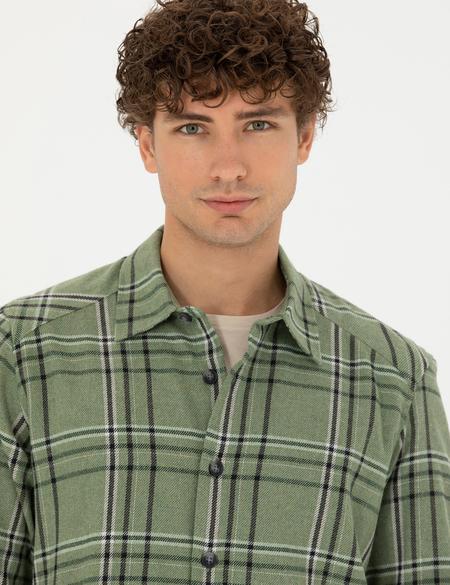 Haki Oversize Uzun Kollu Gömlek - 50276542023