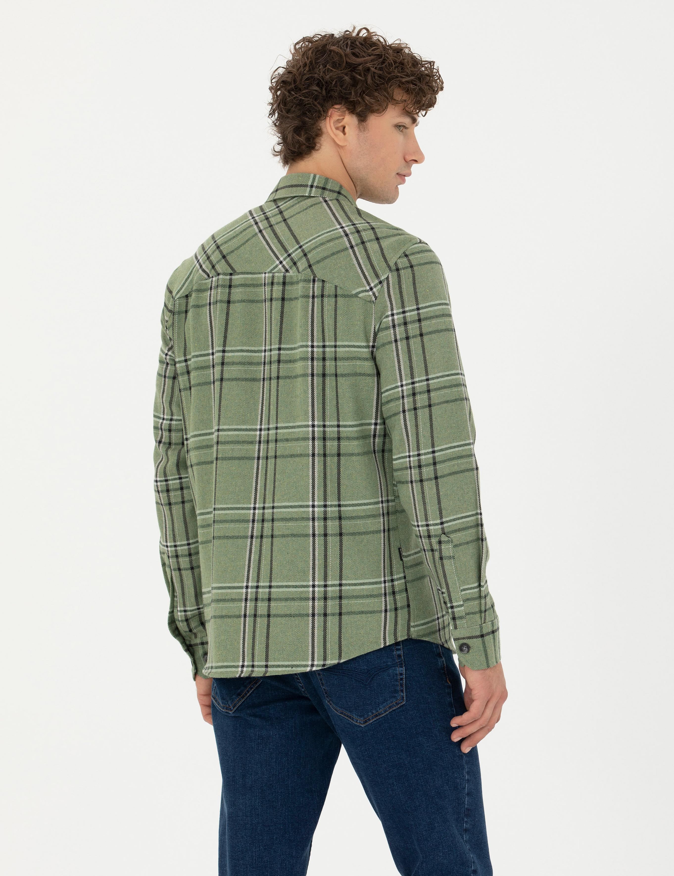 Haki Oversize Uzun Kollu Gömlek