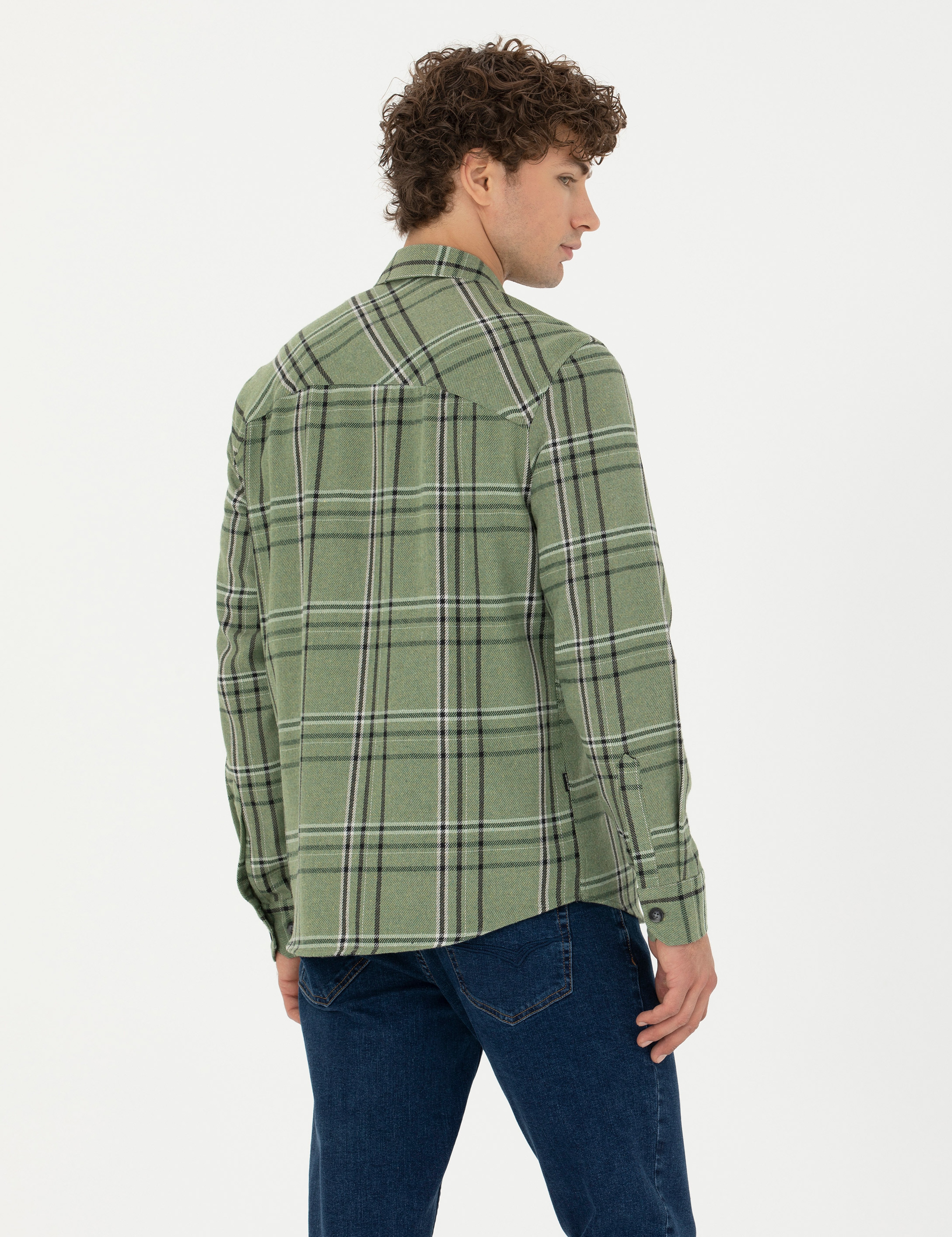 Haki Oversize Uzun Kollu Gömlek - Image 5