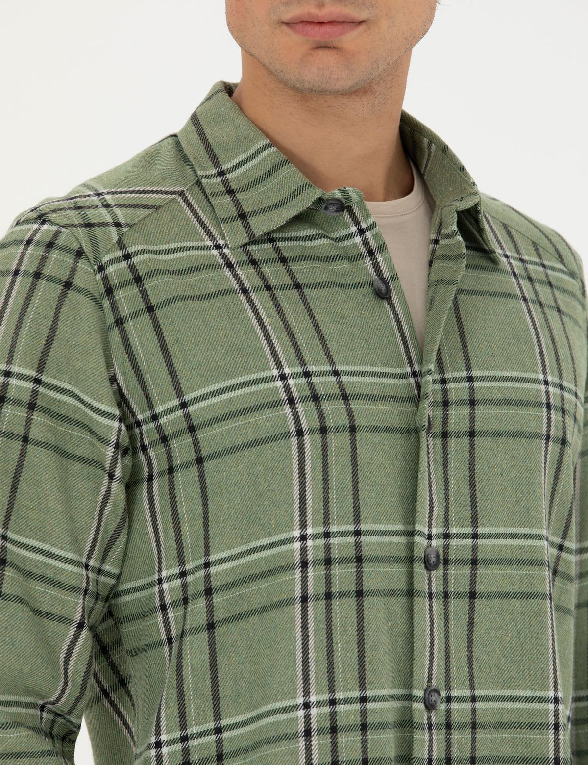 Haki Oversize Uzun Kollu Gömlek - 50276542023