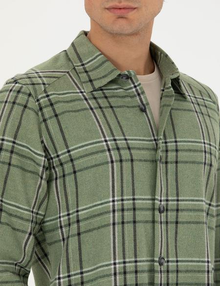 Haki Oversize Uzun Kollu Gömlek - 50276542023