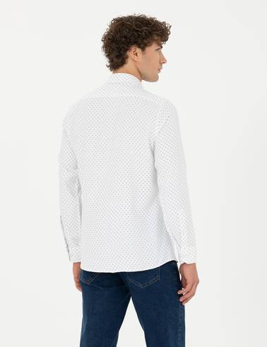 Petrol Slim Fit Uzun Kollu Gömlek