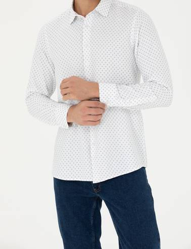 Petrol Slim Fit Uzun Kollu Gömlek
