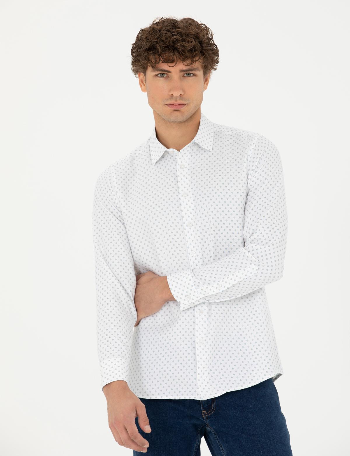 Petrol Slim Fit Uzun Kollu Gömlek - 50278868001