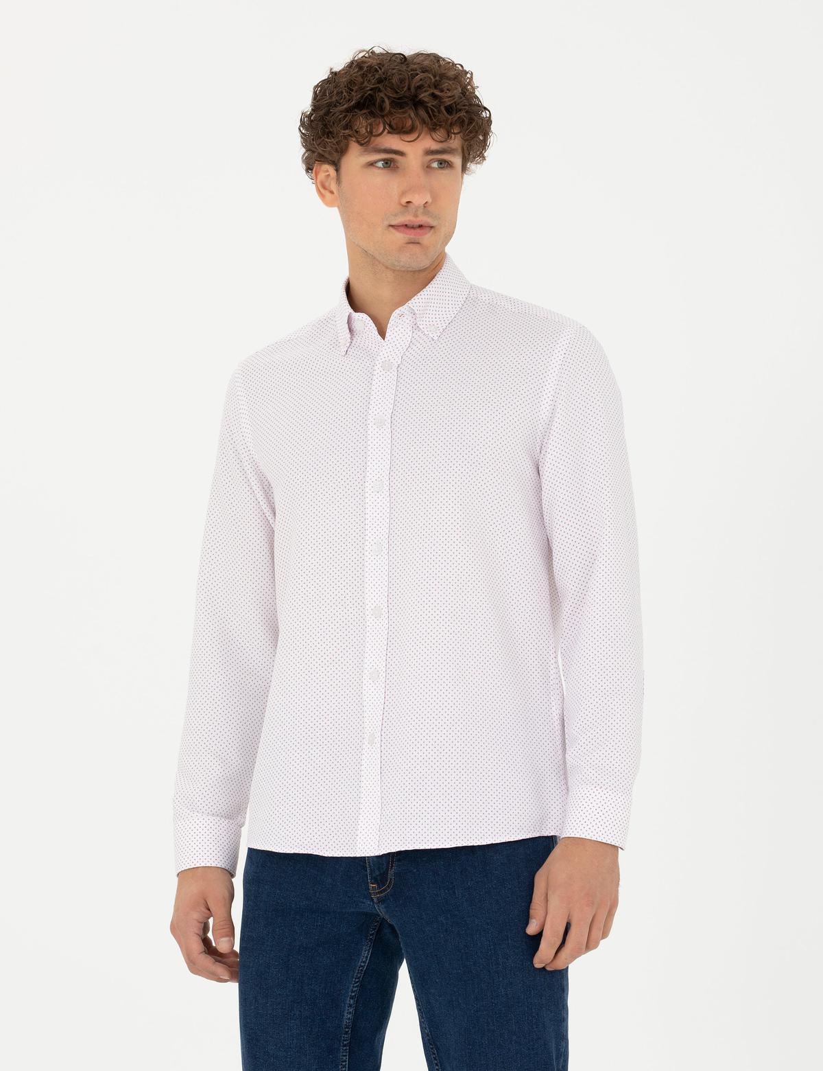 Bordo Slim Fit Uzun Kollu Gömlek - 50277450001