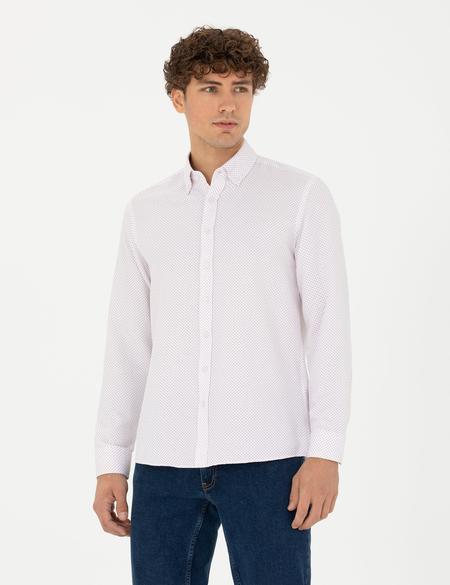 Bordo Slim Fit Uzun Kollu Gömlek - 50277450001