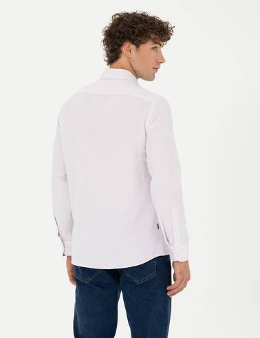 Bordo Slim Fit Uzun Kollu Gömlek