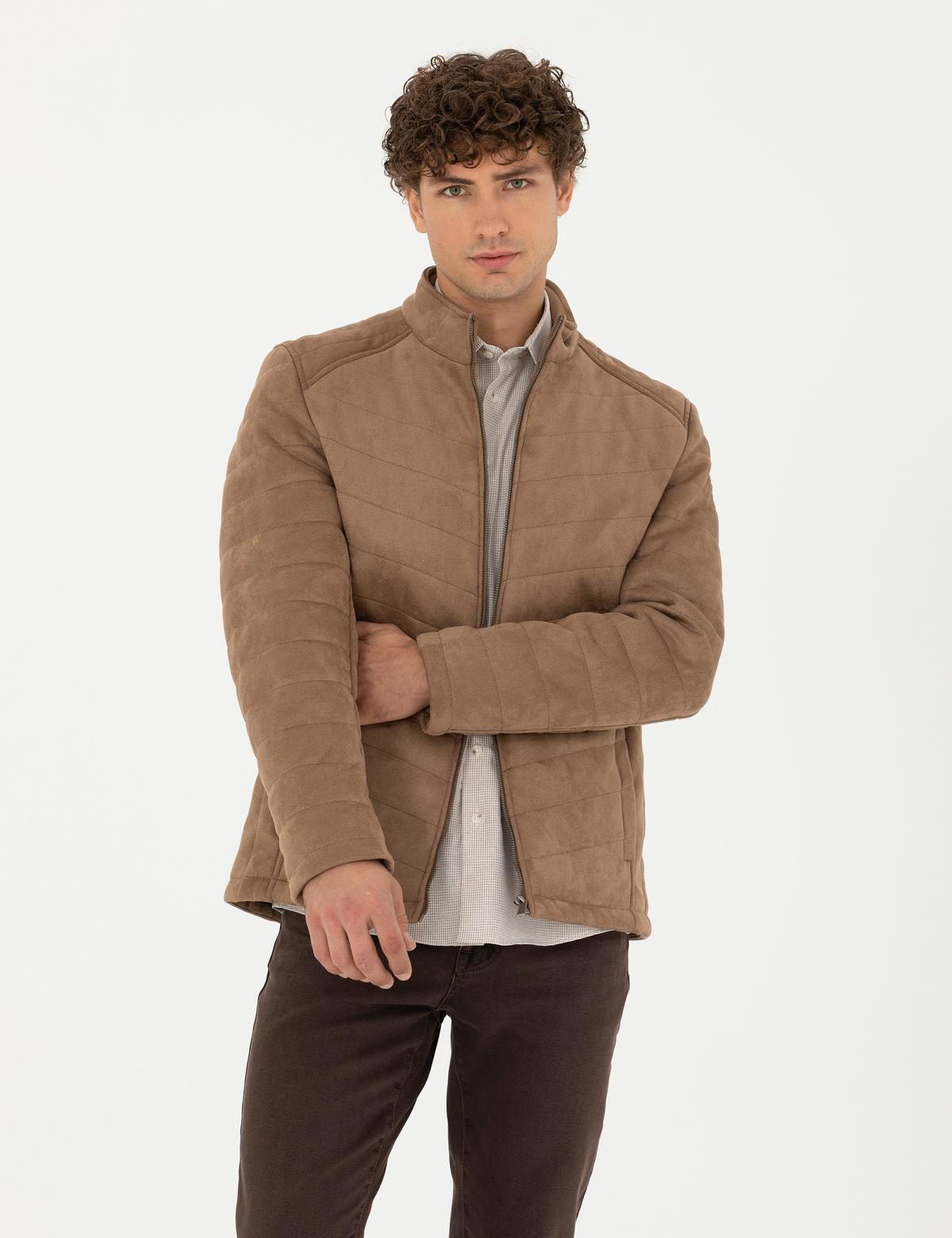 Vizon Suni Deri Ceket - 50280257014