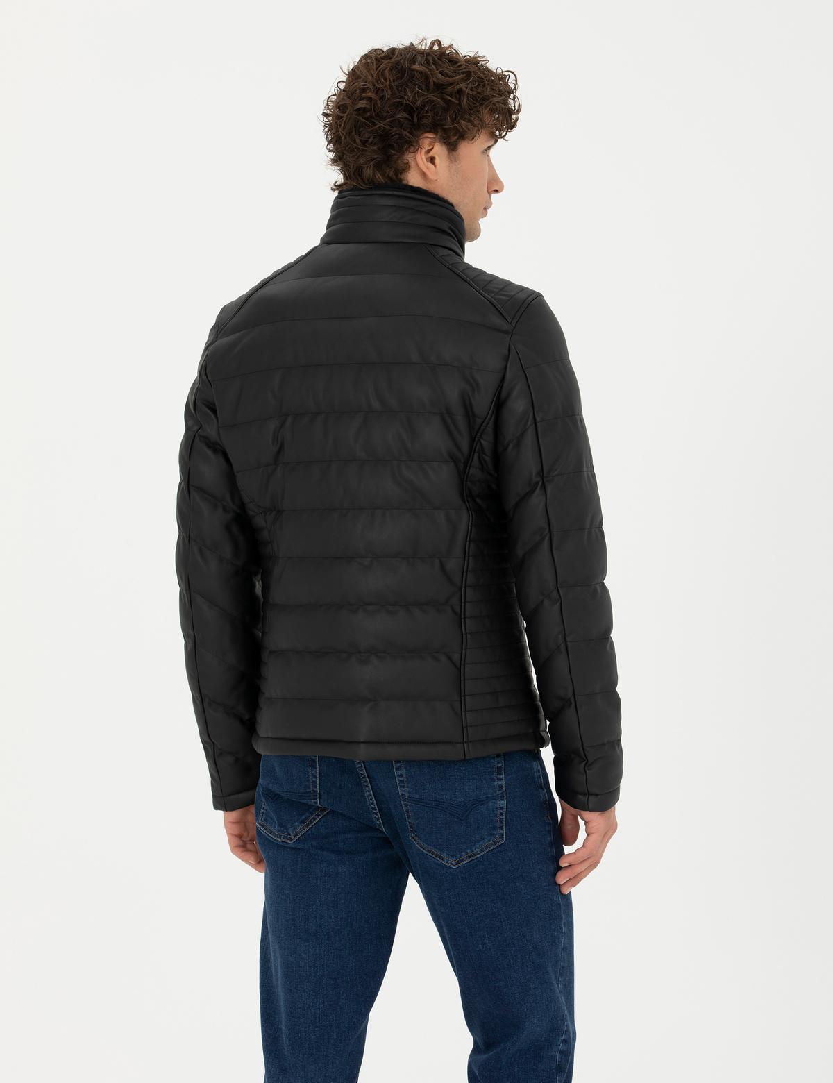 Siyah Suni Deri Mont - 50280299007