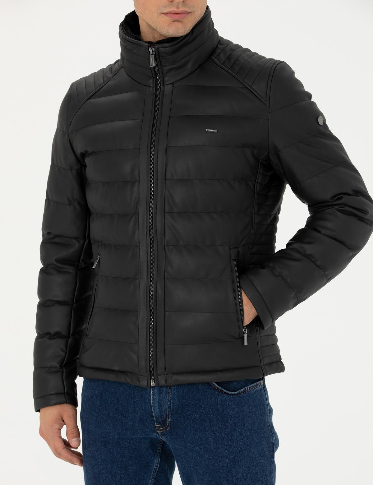 Siyah Suni Deri Mont - 50280299007