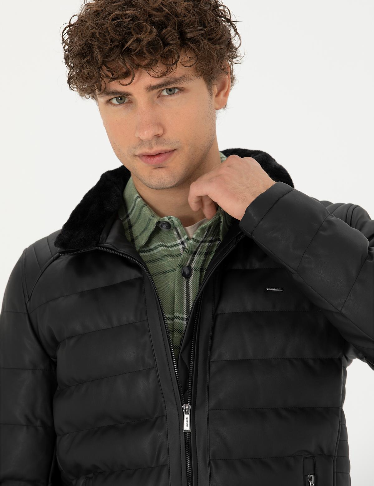 Siyah Suni Deri Mont - 50280299007