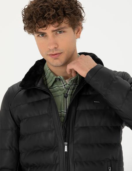 Siyah Suni Deri Mont - 50280299007