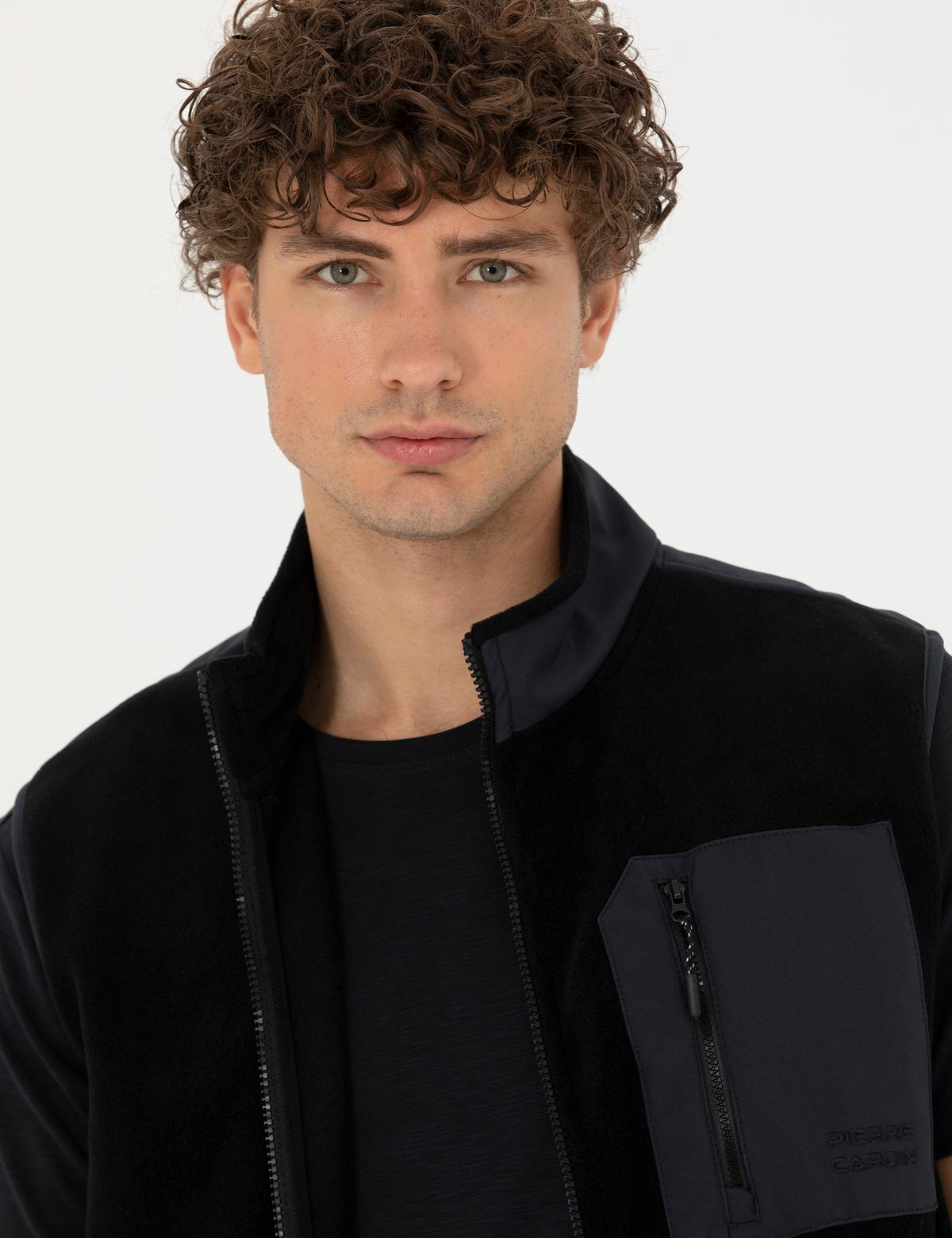 Siyah Regular Fit Polar Yelek - 50273923033