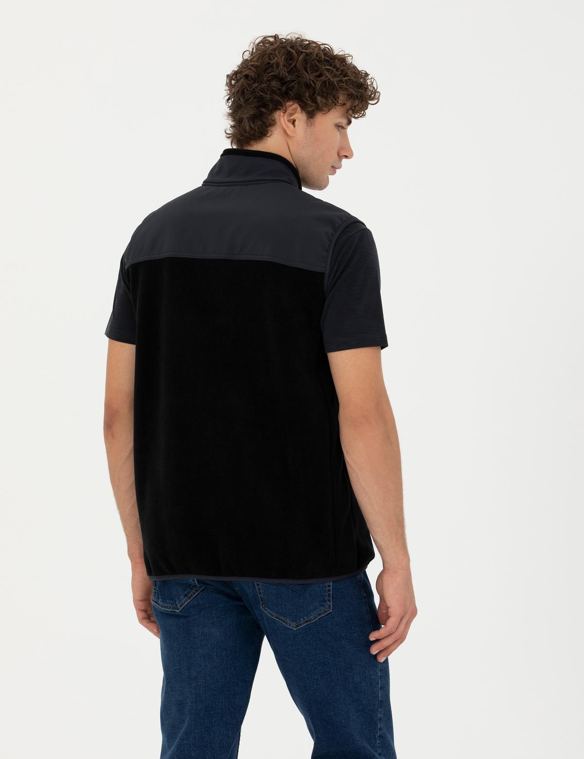 Siyah Regular Fit Polar Yelek - 50273923033