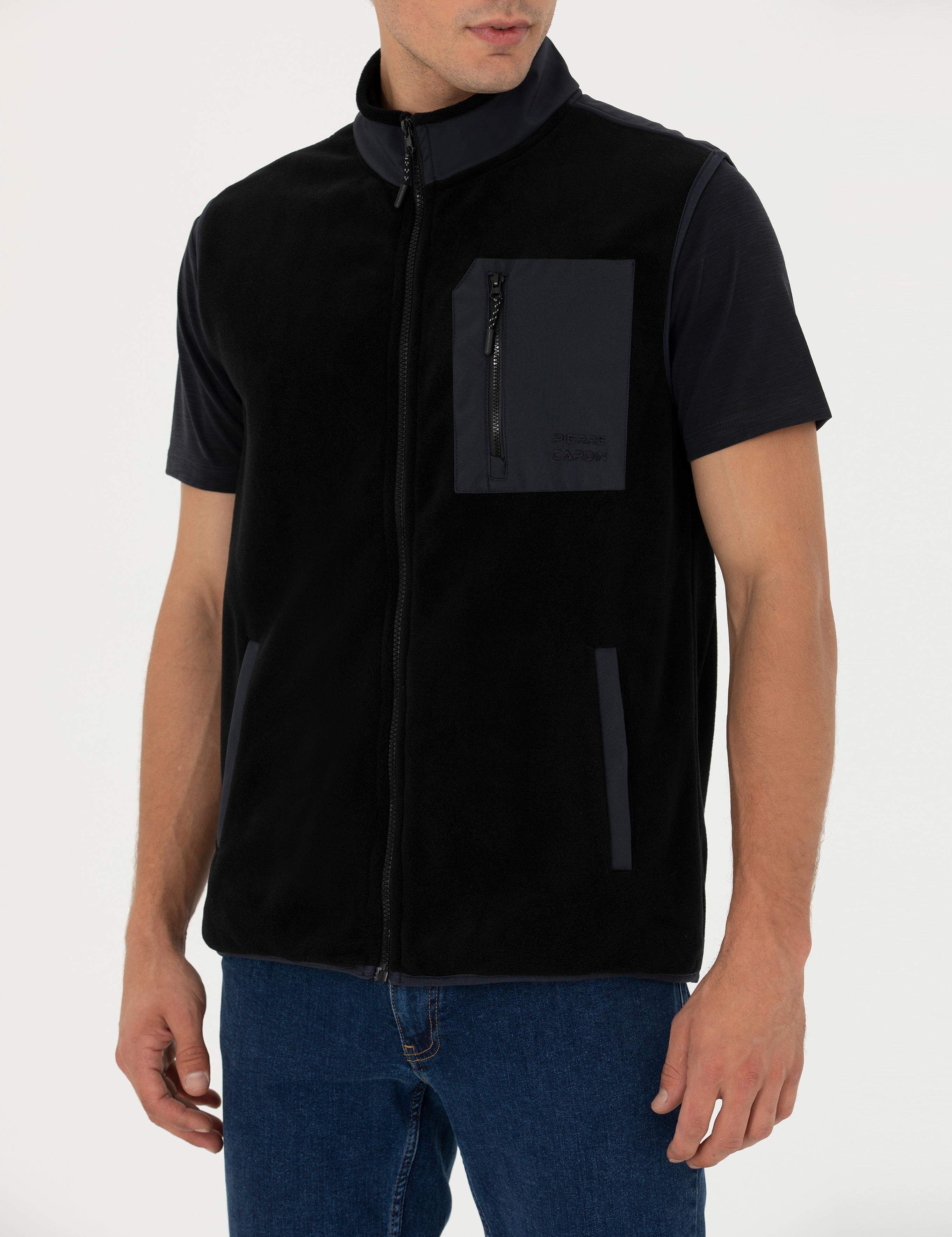 Siyah Regular Fit Polar Yelek