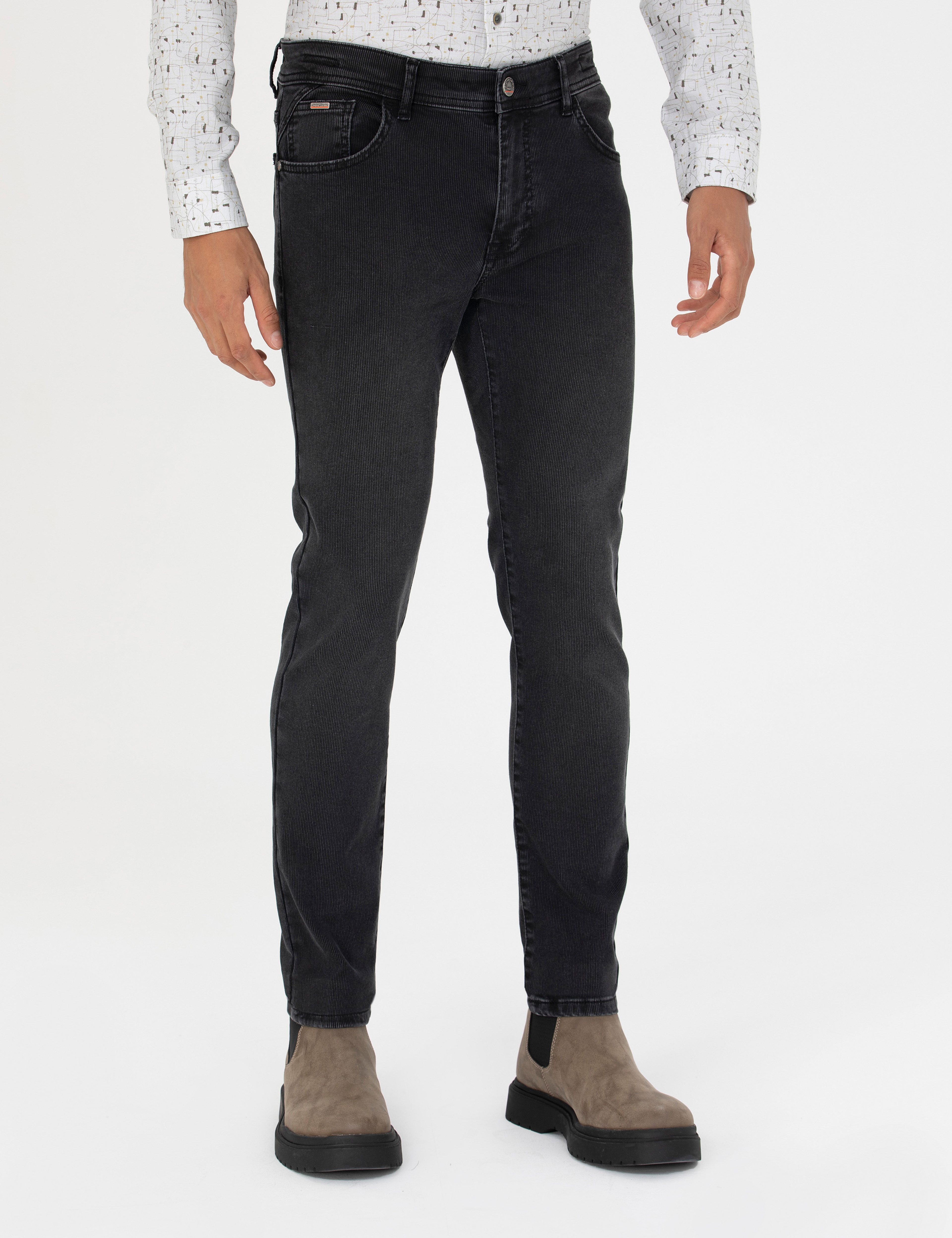 Siyah Slim Fit Jean Pantolon - Image 2