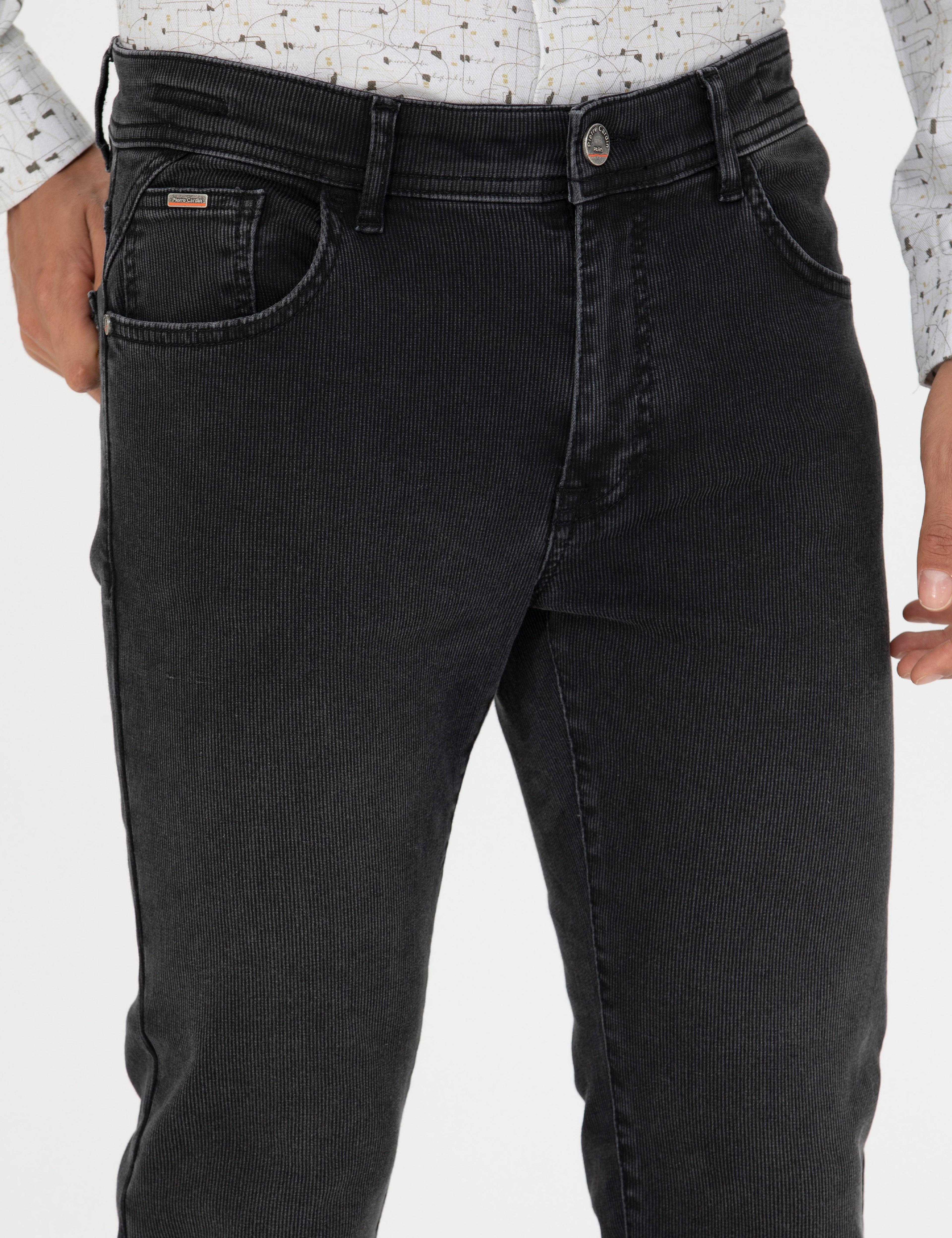 Siyah Slim Fit Jean Pantolon - Image 5