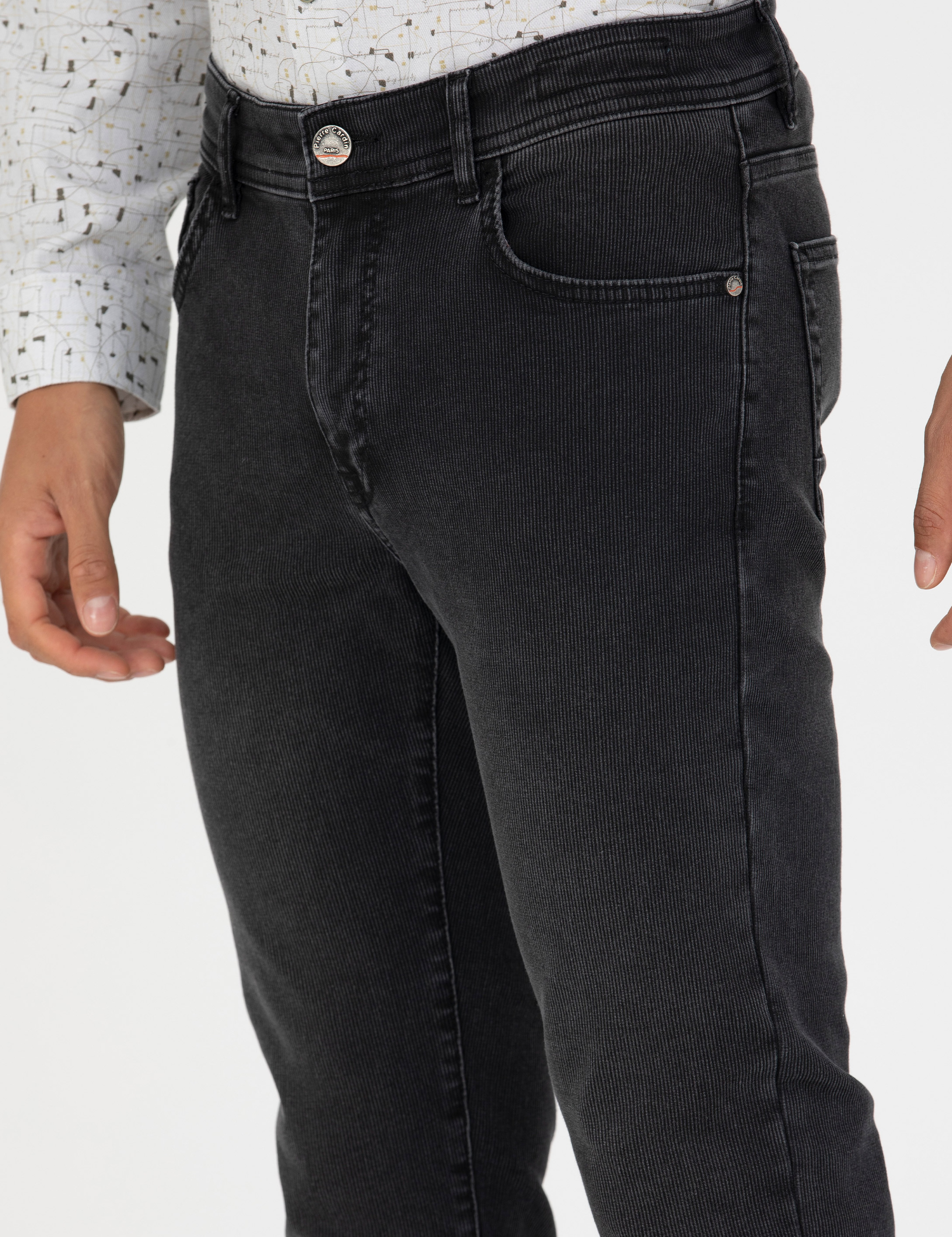 Siyah Slim Fit Jean Pantolon - Image 6