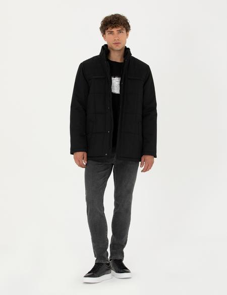 Siyah Şişme Mont - 50275485004