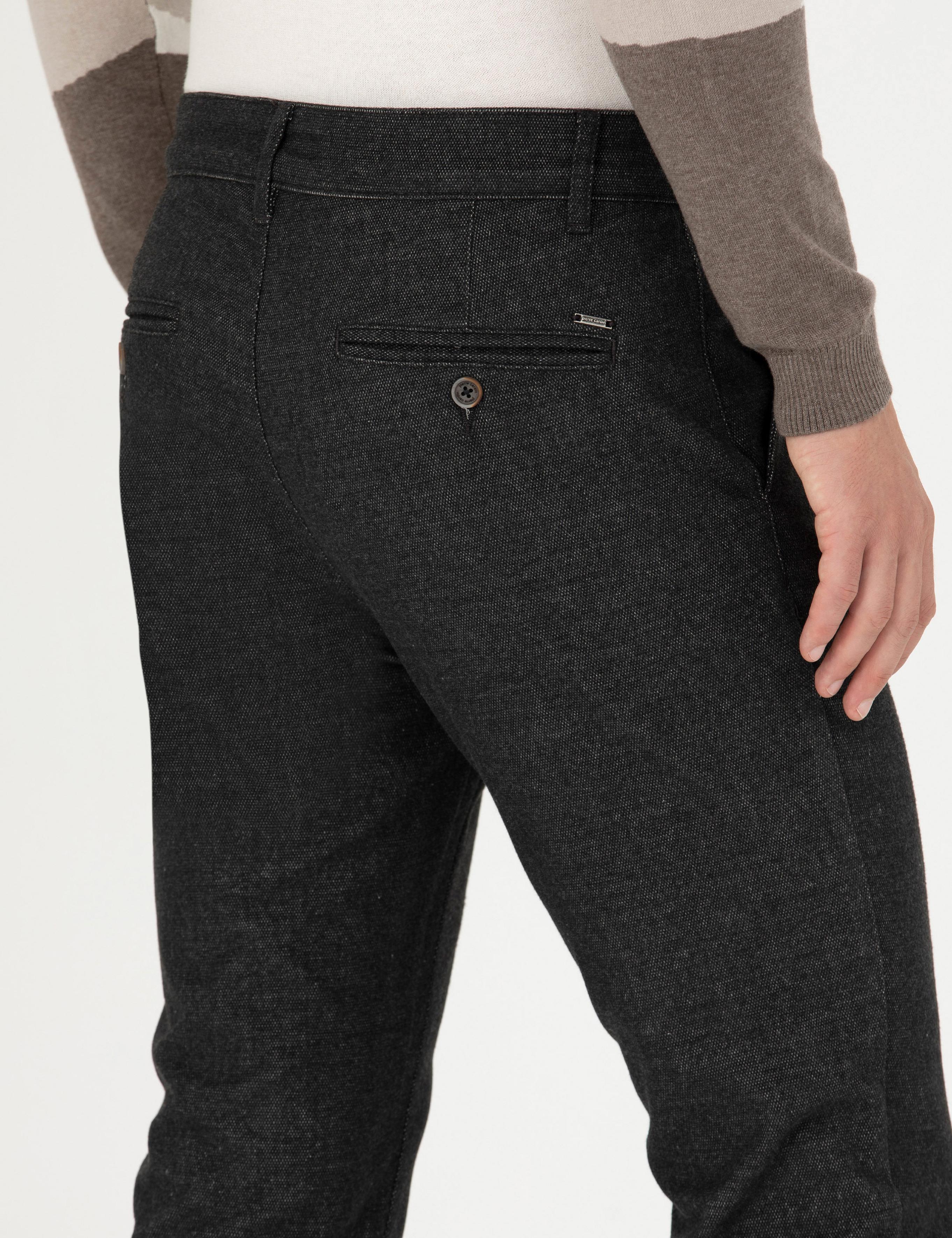 Antrasit Slim Fit Kanvas Pantolon