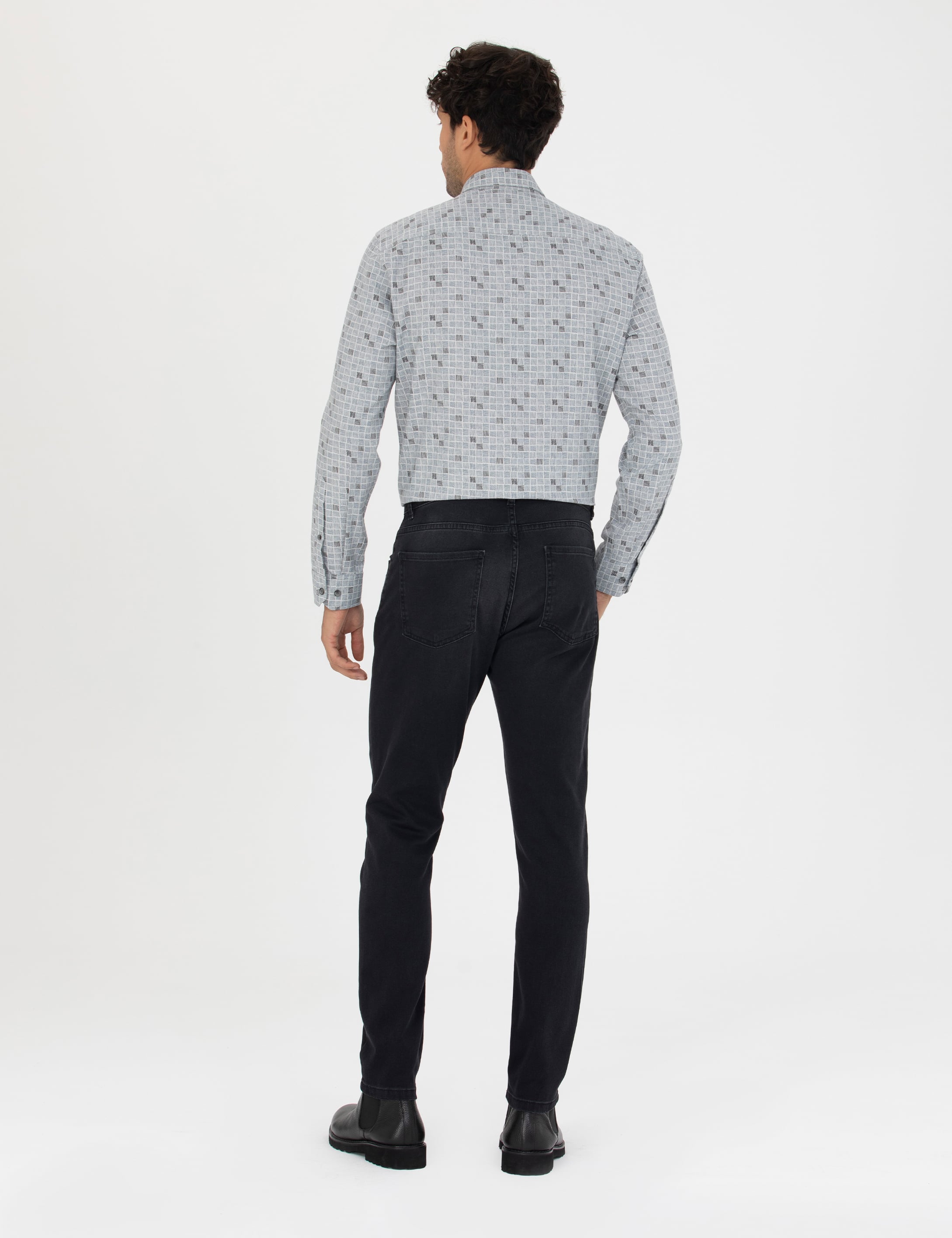 Siyah Slim Fit Jean Pantolon - Image 4