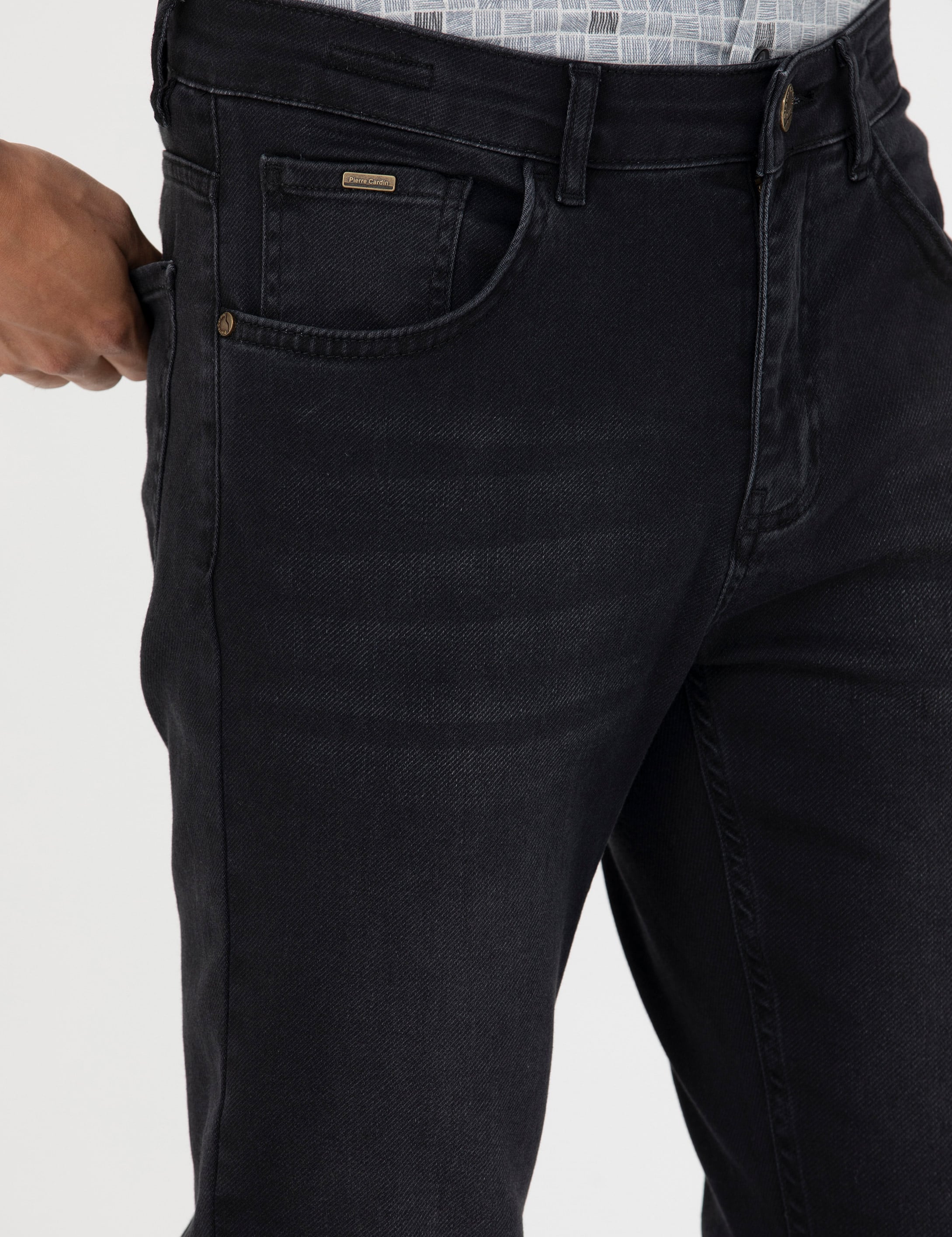 Siyah Slim Fit Jean Pantolon - Image 5