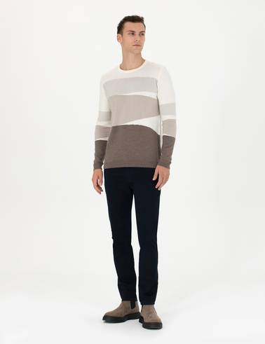 Lacivert Slim Fit Kanvas Pantolon