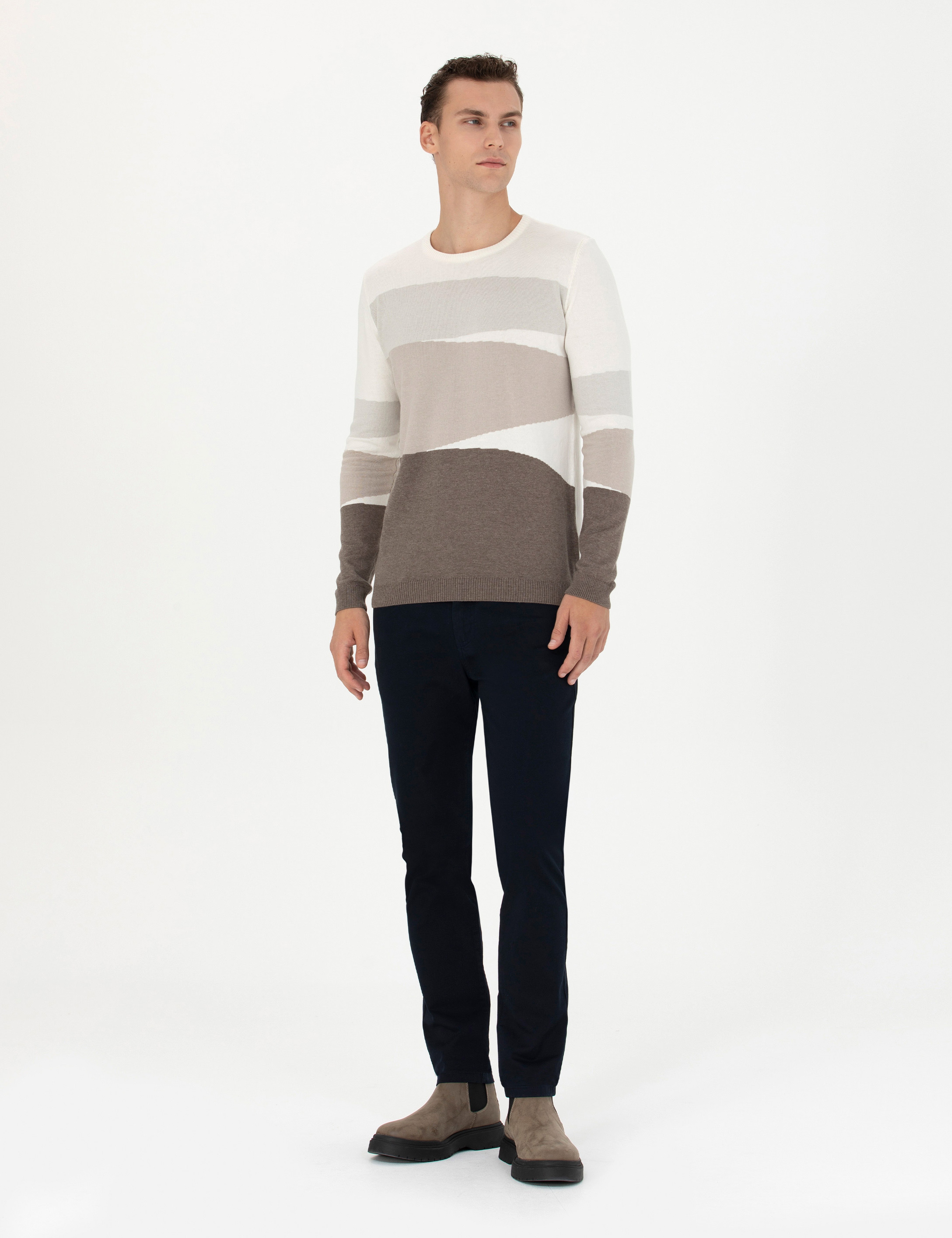 Lacivert Slim Fit Kanvas Pantolon - Image 3