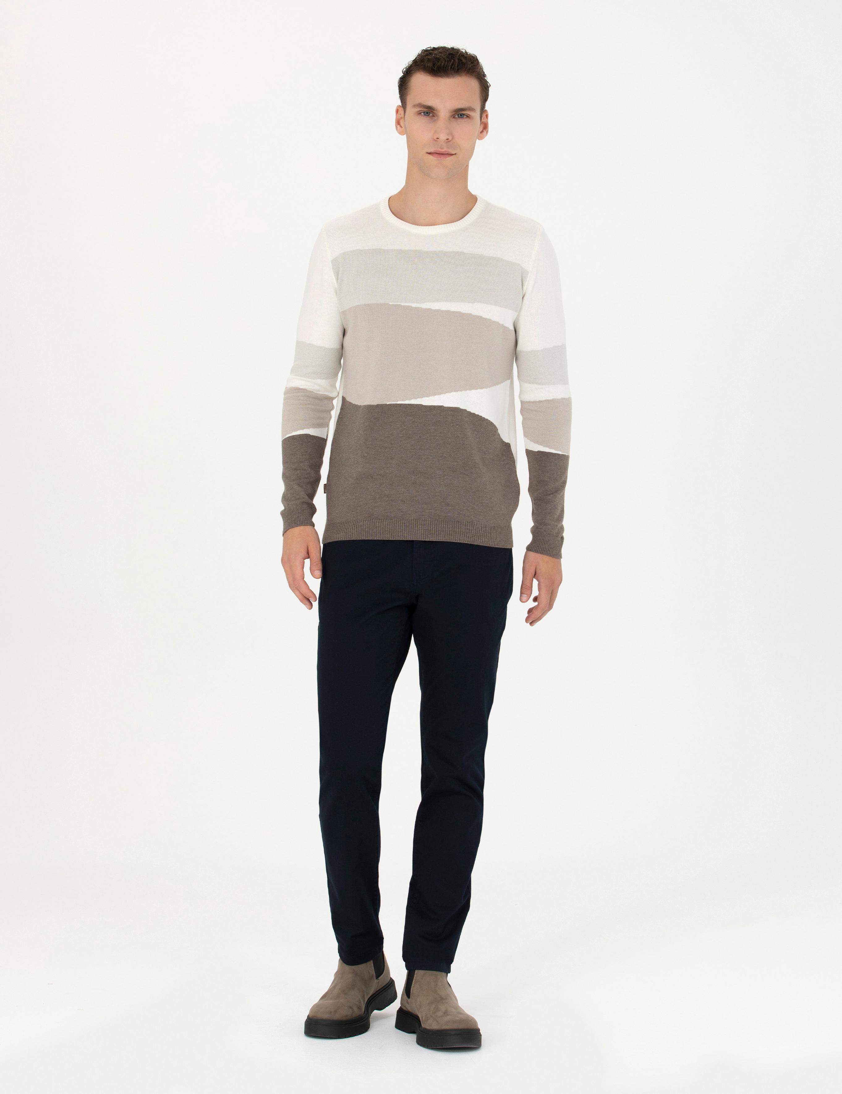 Lacivert Slim Fit Kanvas Pantolon