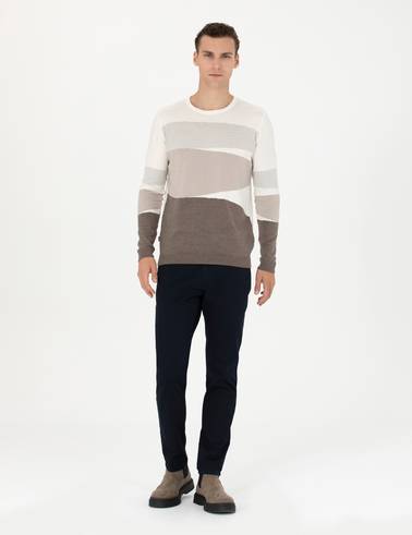 Lacivert Slim Fit Kanvas Pantolon