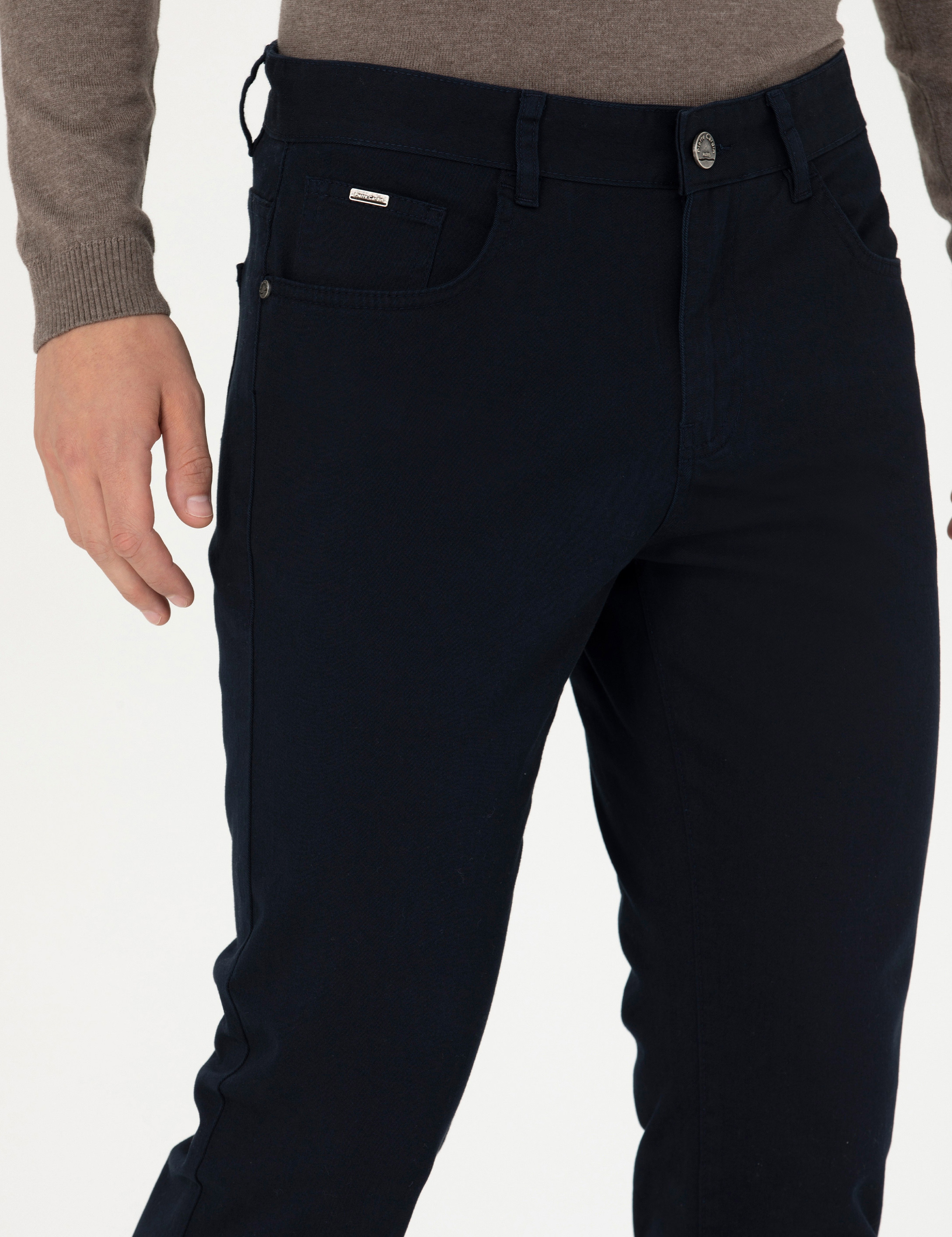 Lacivert Slim Fit Kanvas Pantolon - Image 5