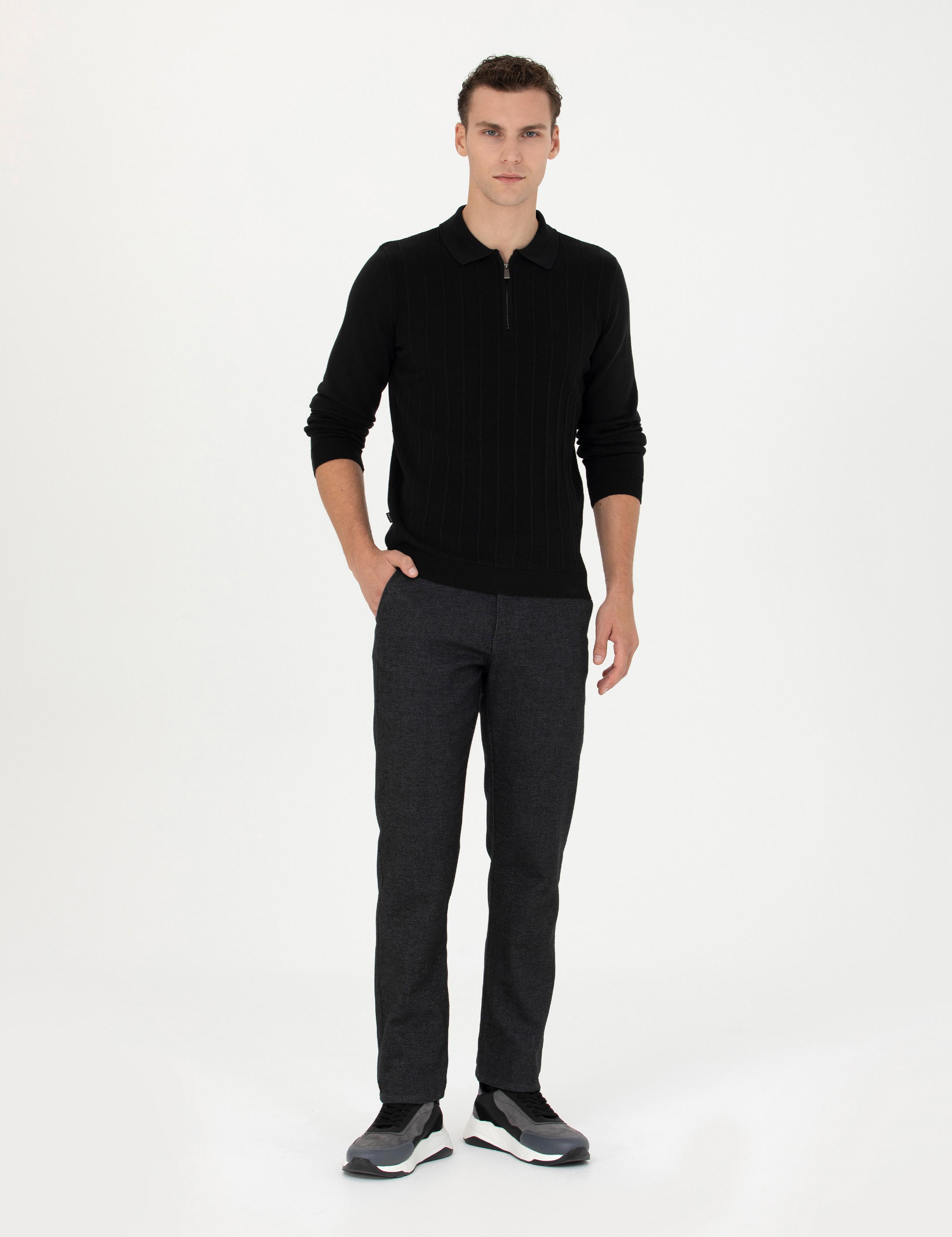 Antrasit Regular Fit Kanvas Pantolon