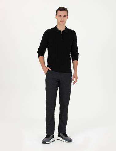 Antrasit Regular Fit Kanvas Pantolon