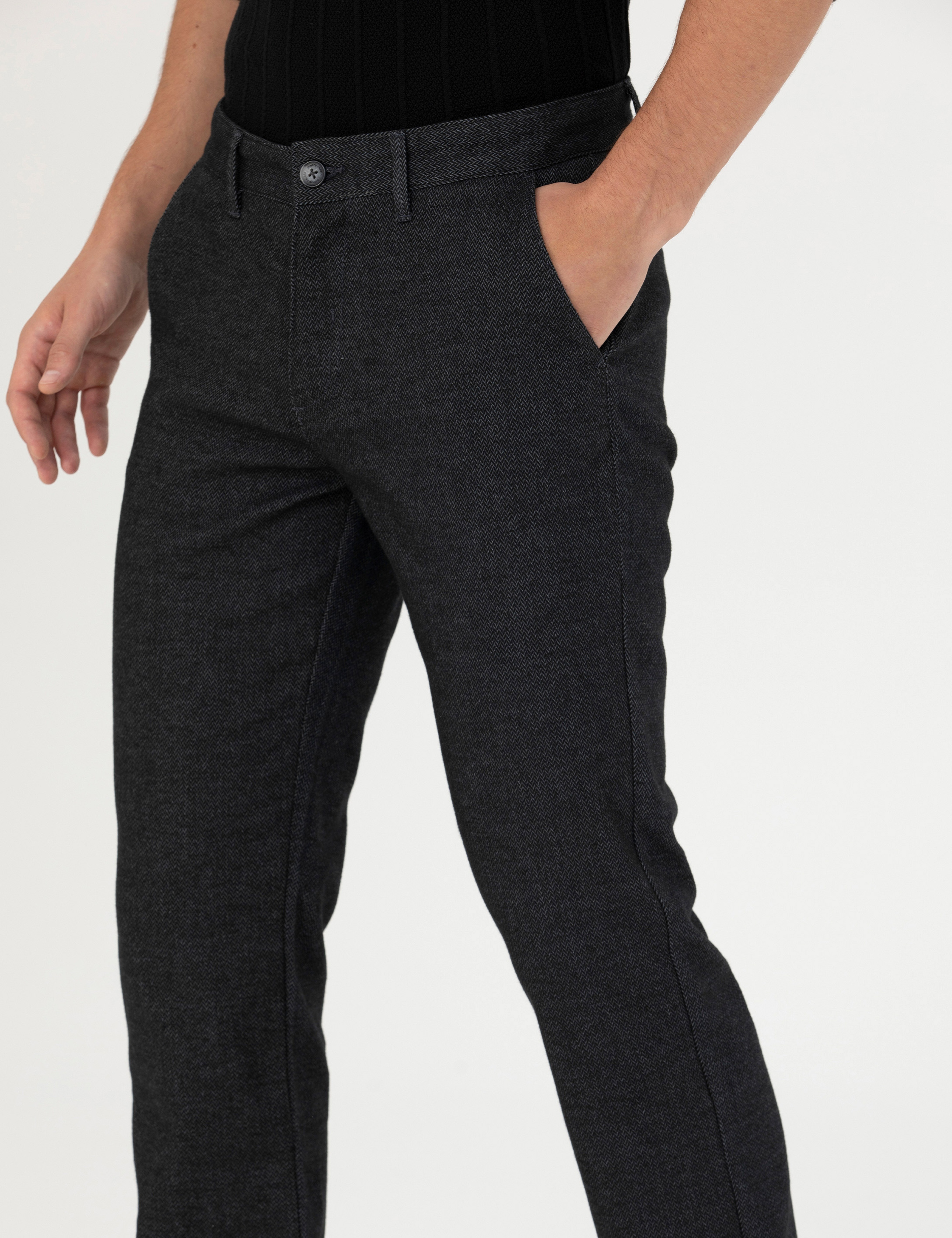 Antrasit Regular Fit Kanvas Pantolon - Image 6