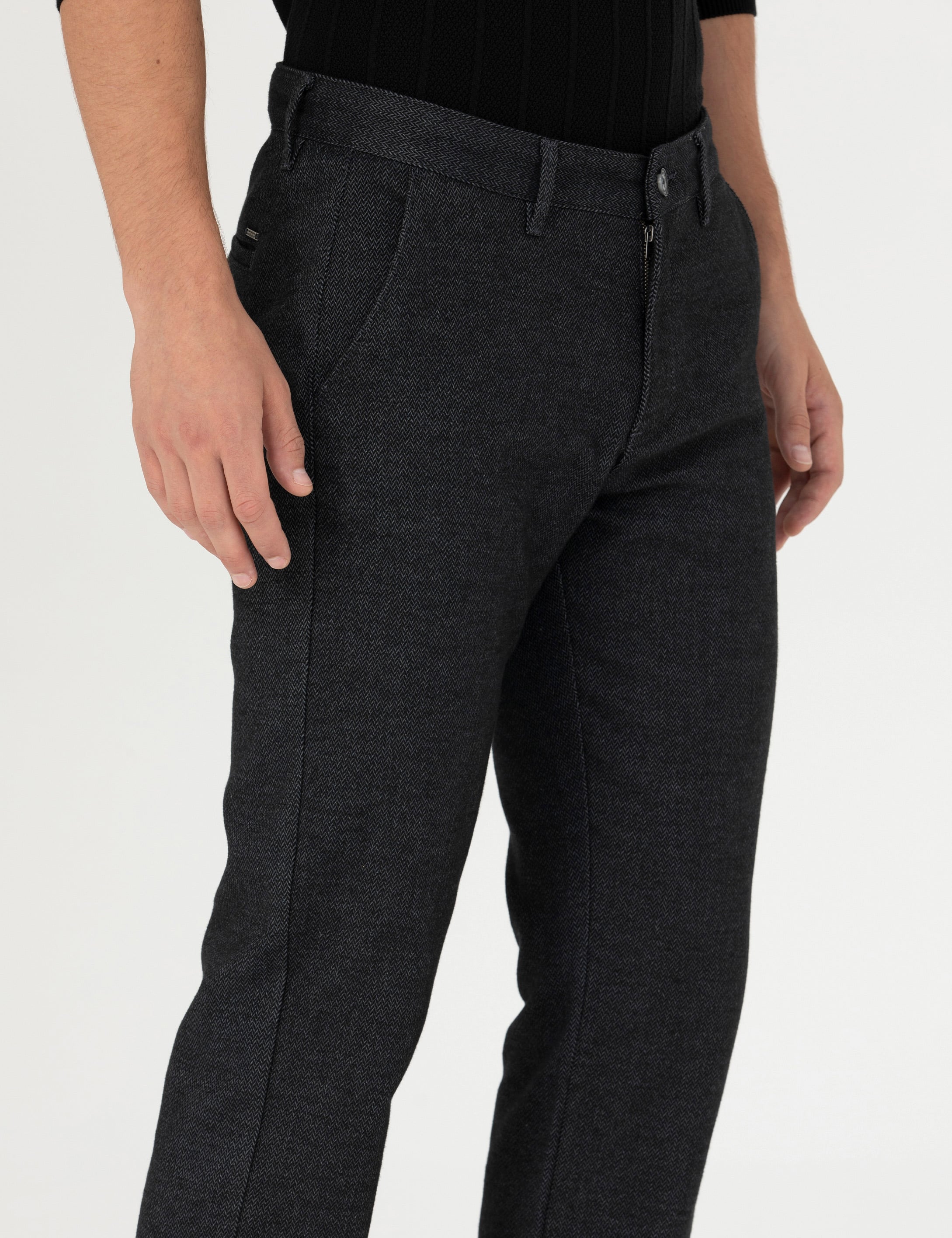 Pierre Cardin Antrasit Regular Fit Kanvas Pantolon görsel 5