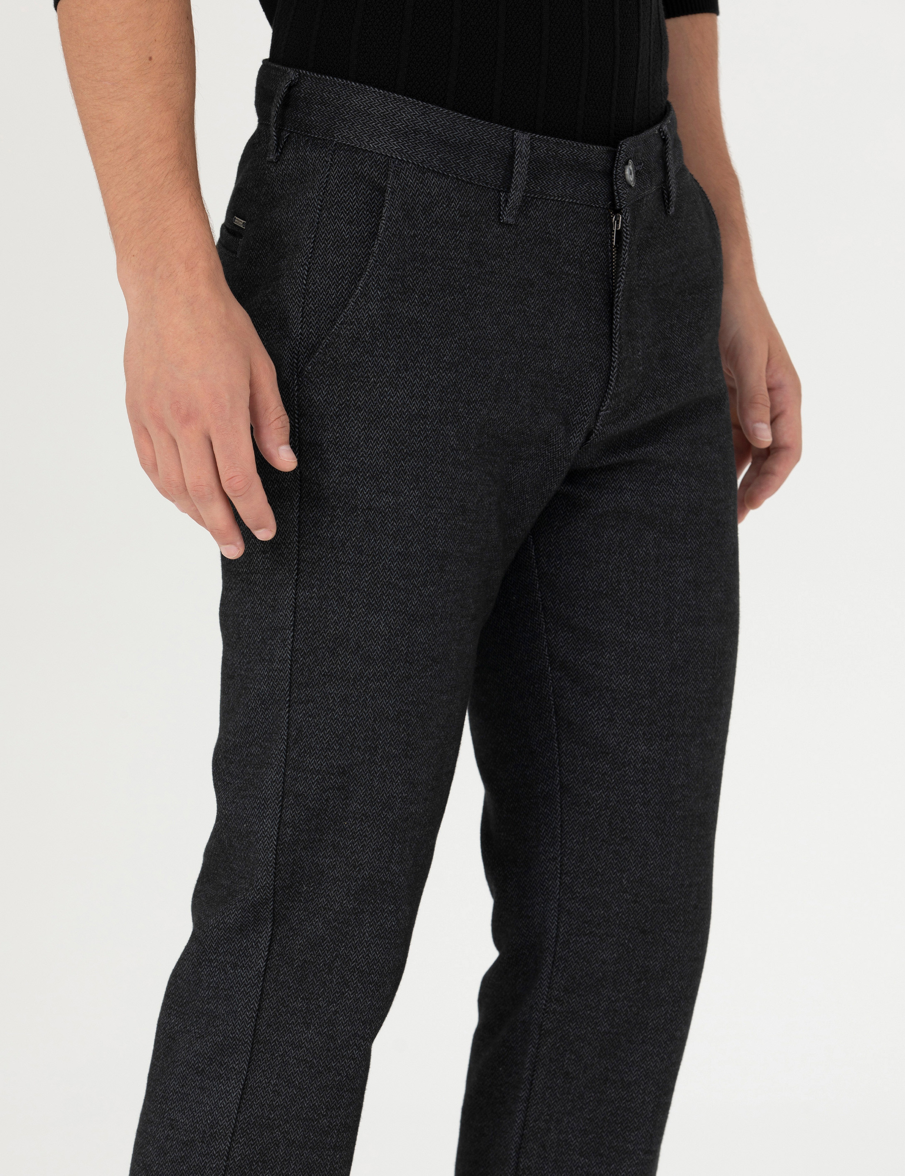 Antrasit Regular Fit Kanvas Pantolon - Image 5