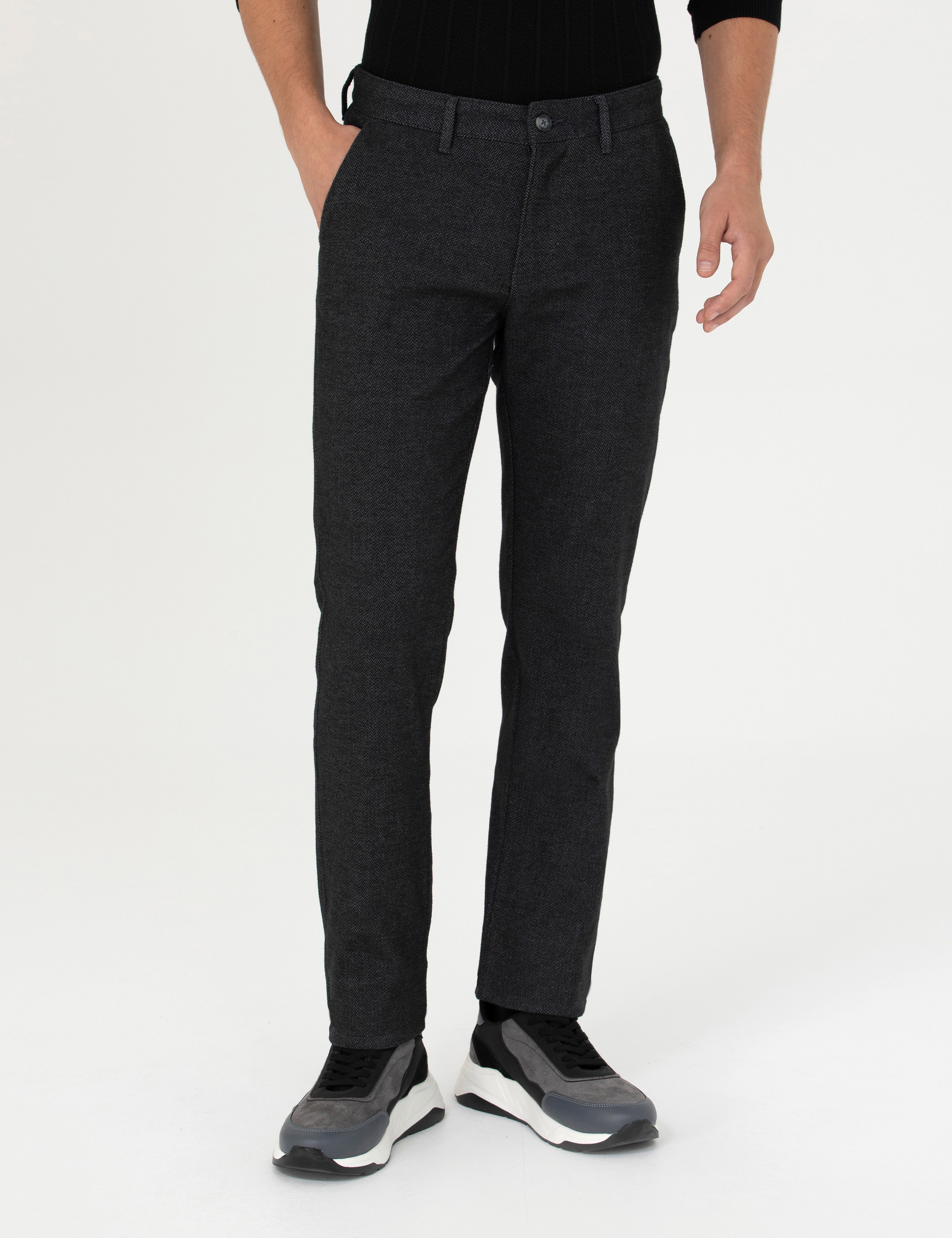 Antrasit Regular Fit Kanvas Pantolon - Image 2