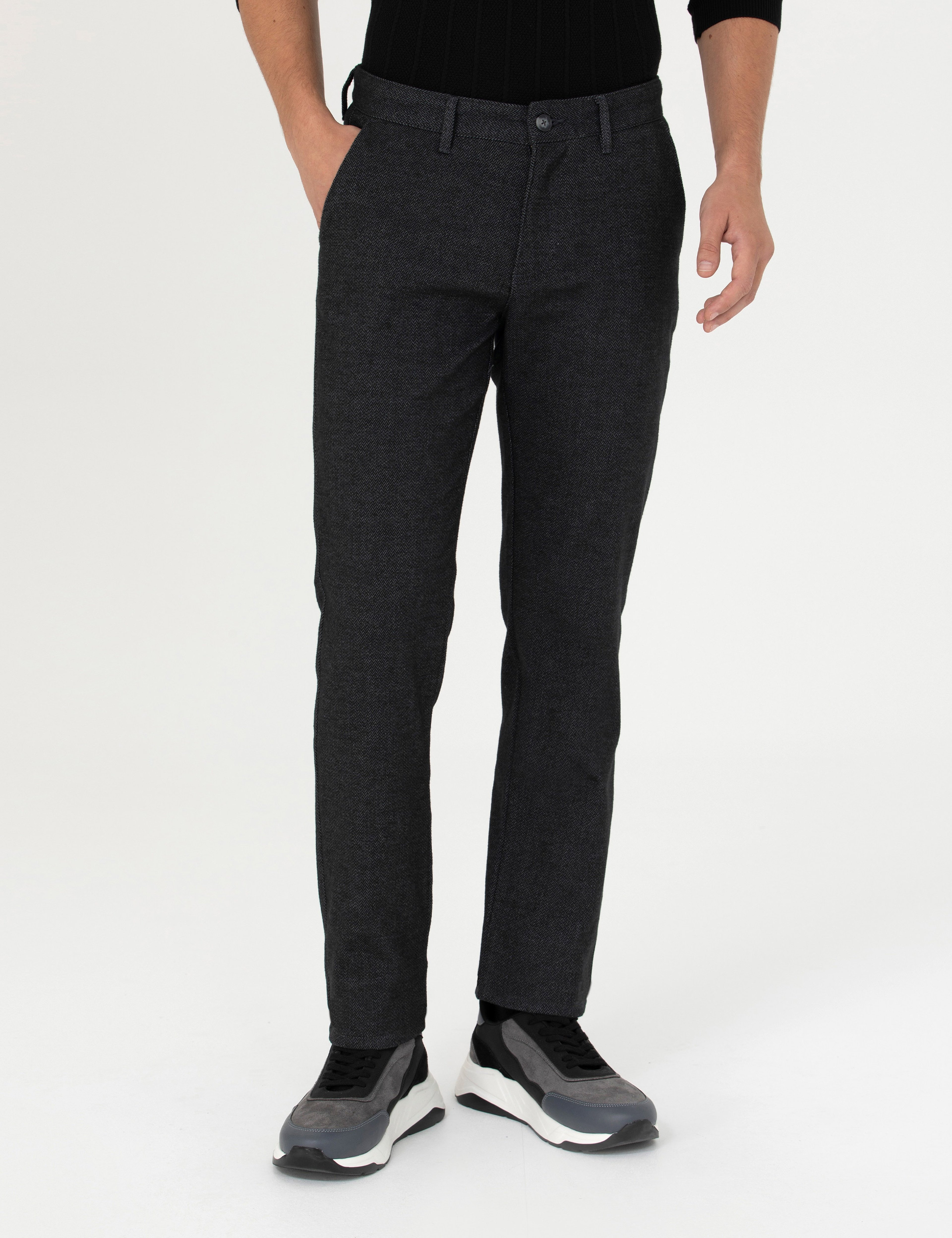 Antrasit Regular Fit Kanvas Pantolon