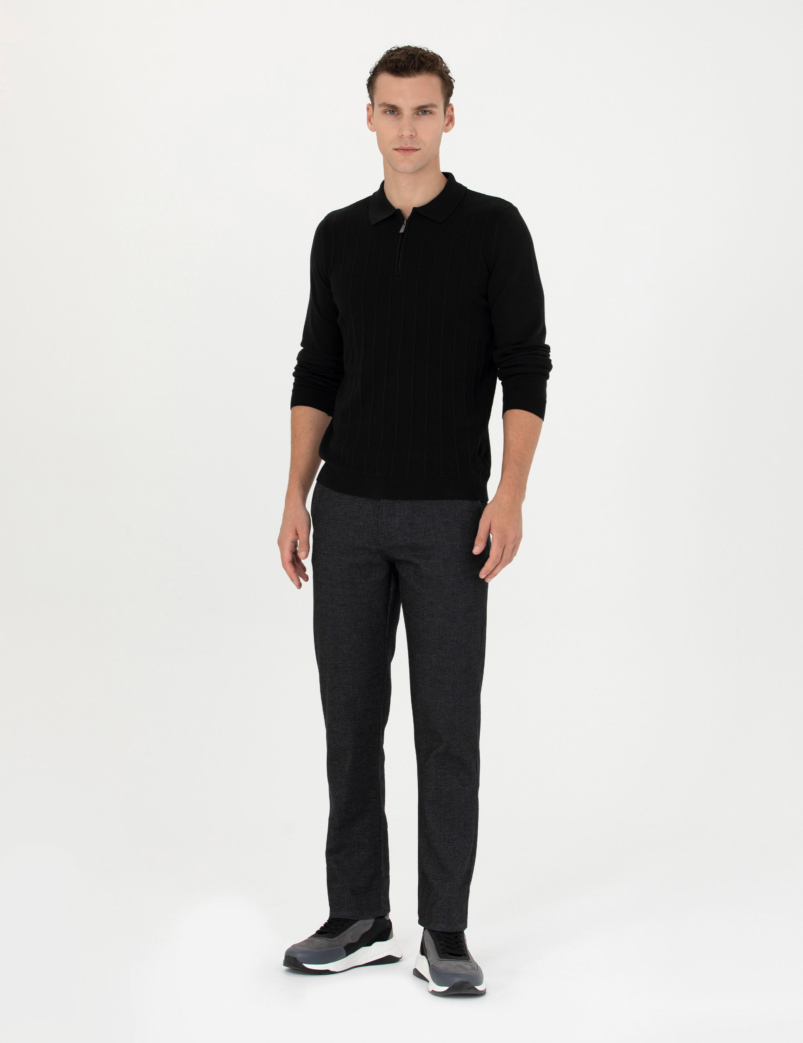 Antrasit Regular Fit Kanvas Pantolon