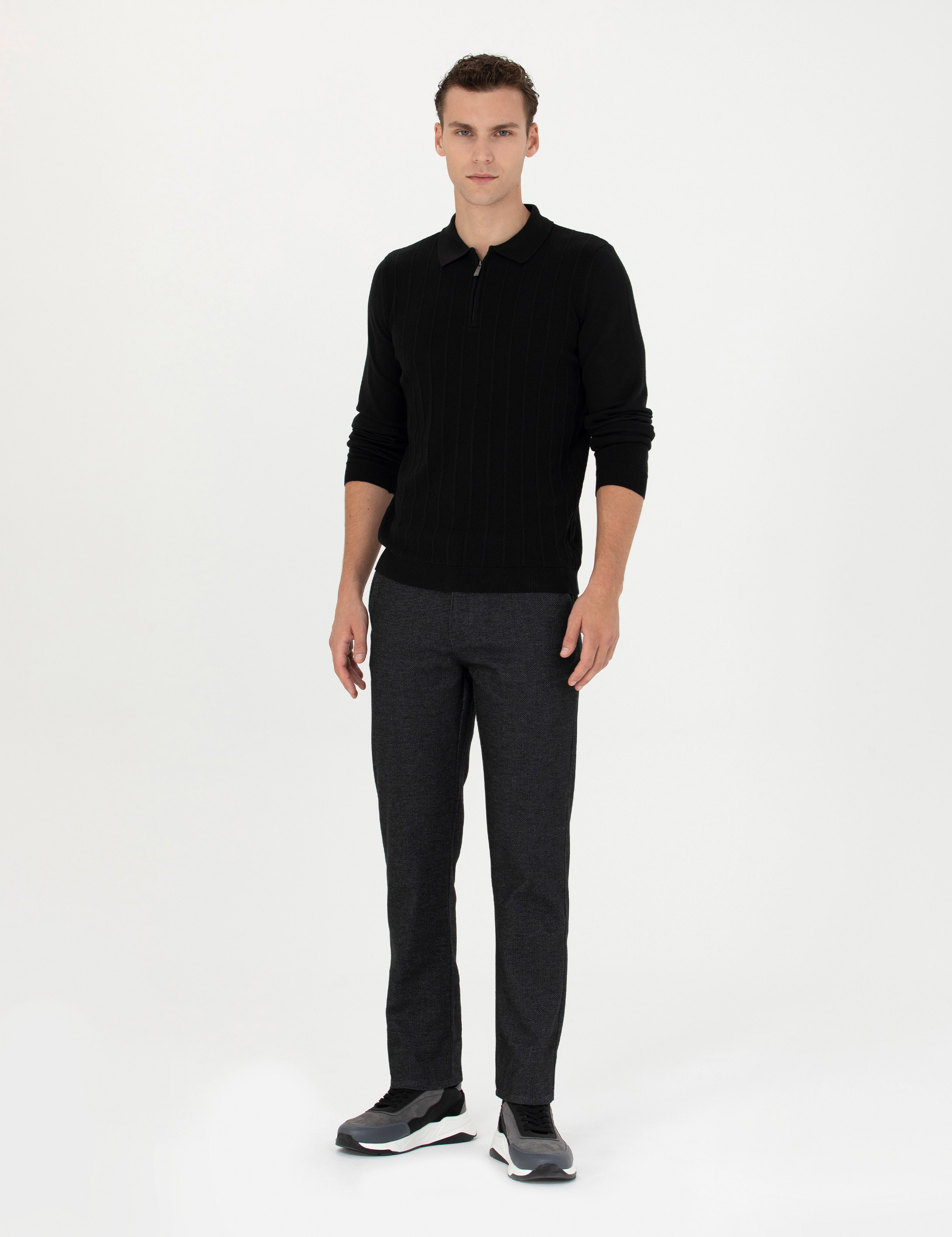 Antrasit Regular Fit Kanvas Pantolon - Image 3