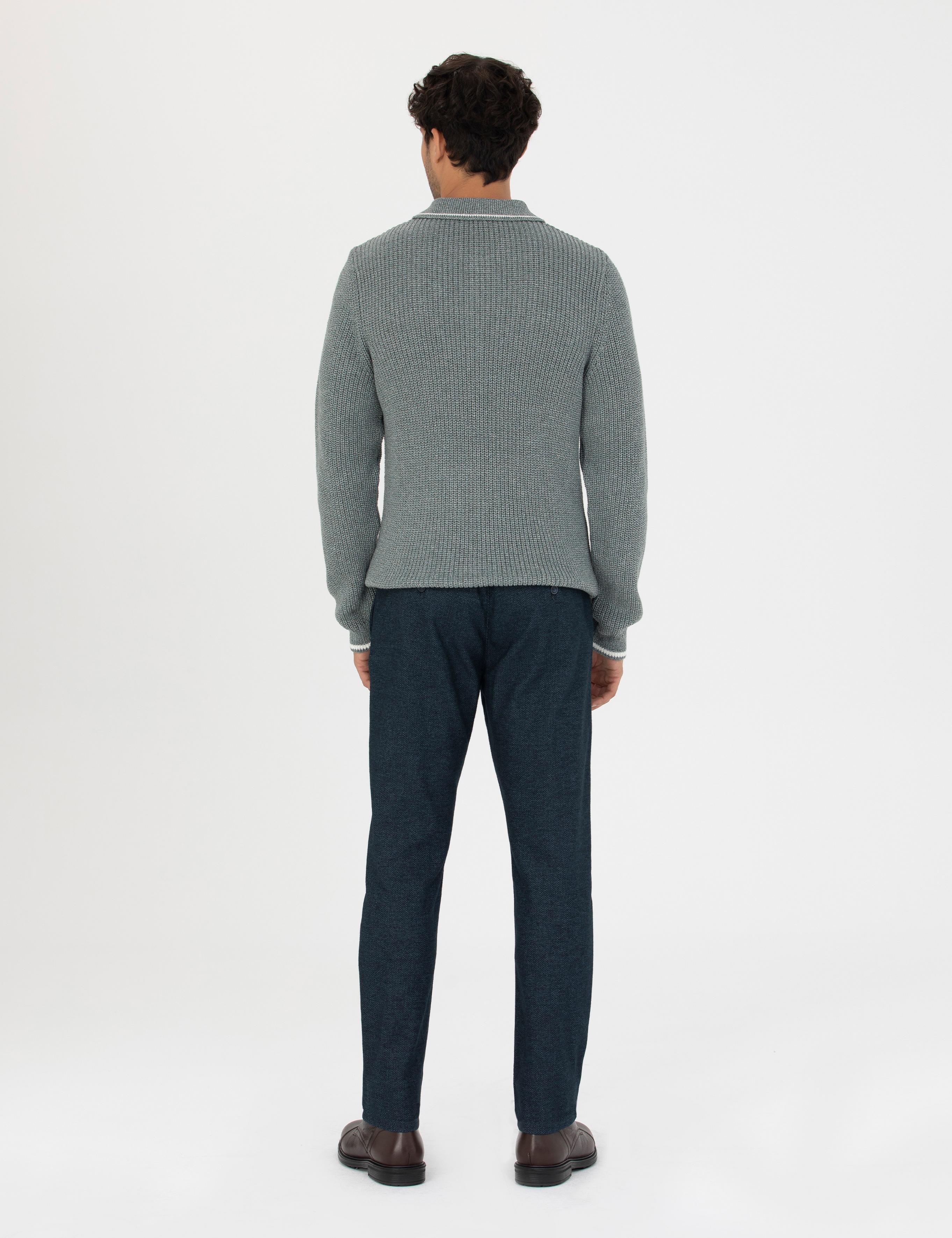 Lacivert Regular Fit Kanvas Pantolon