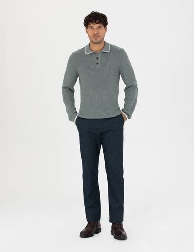 Lacivert Regular Fit Kanvas Pantolon