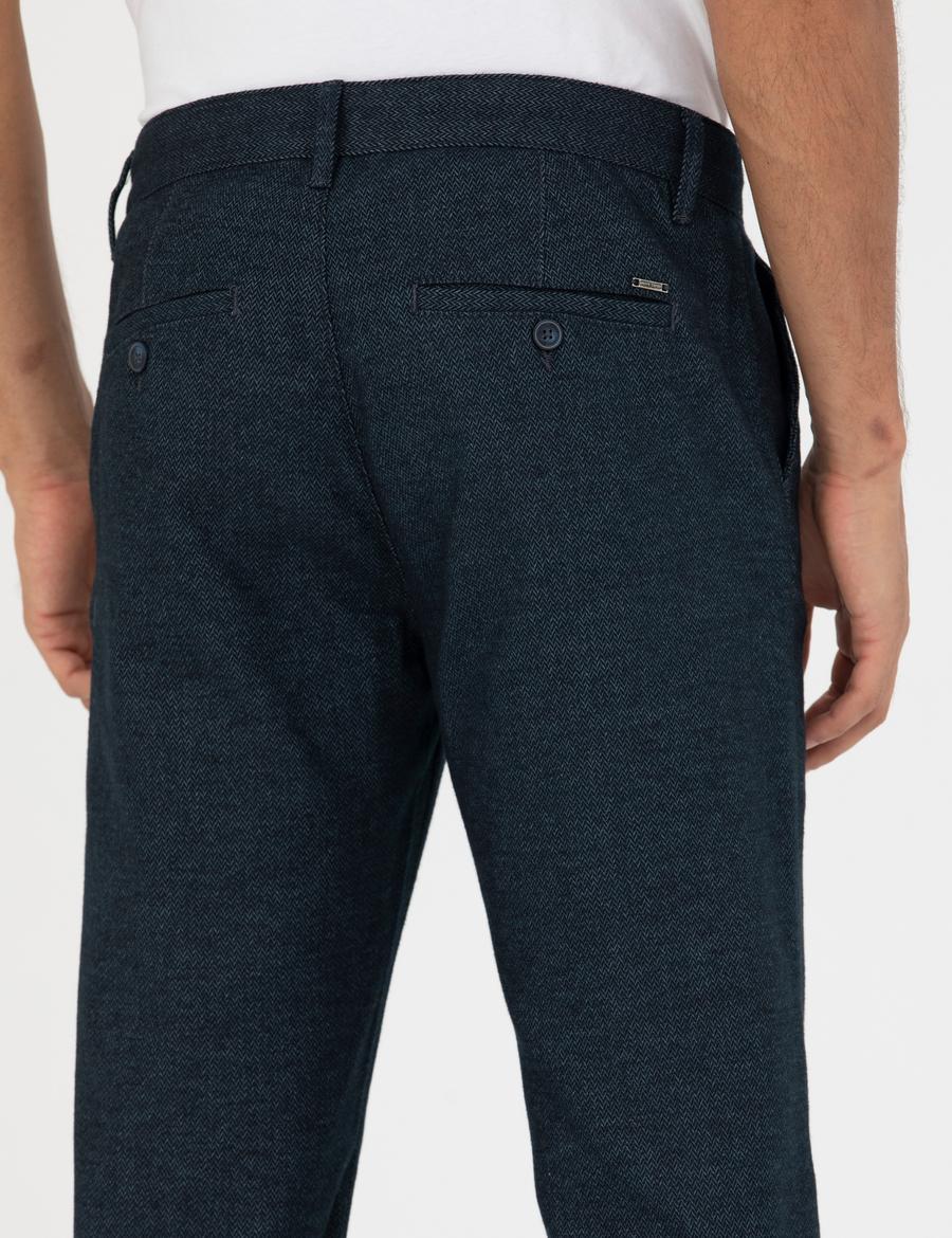 Lacivert Regular Fit Kanvas Pantolon