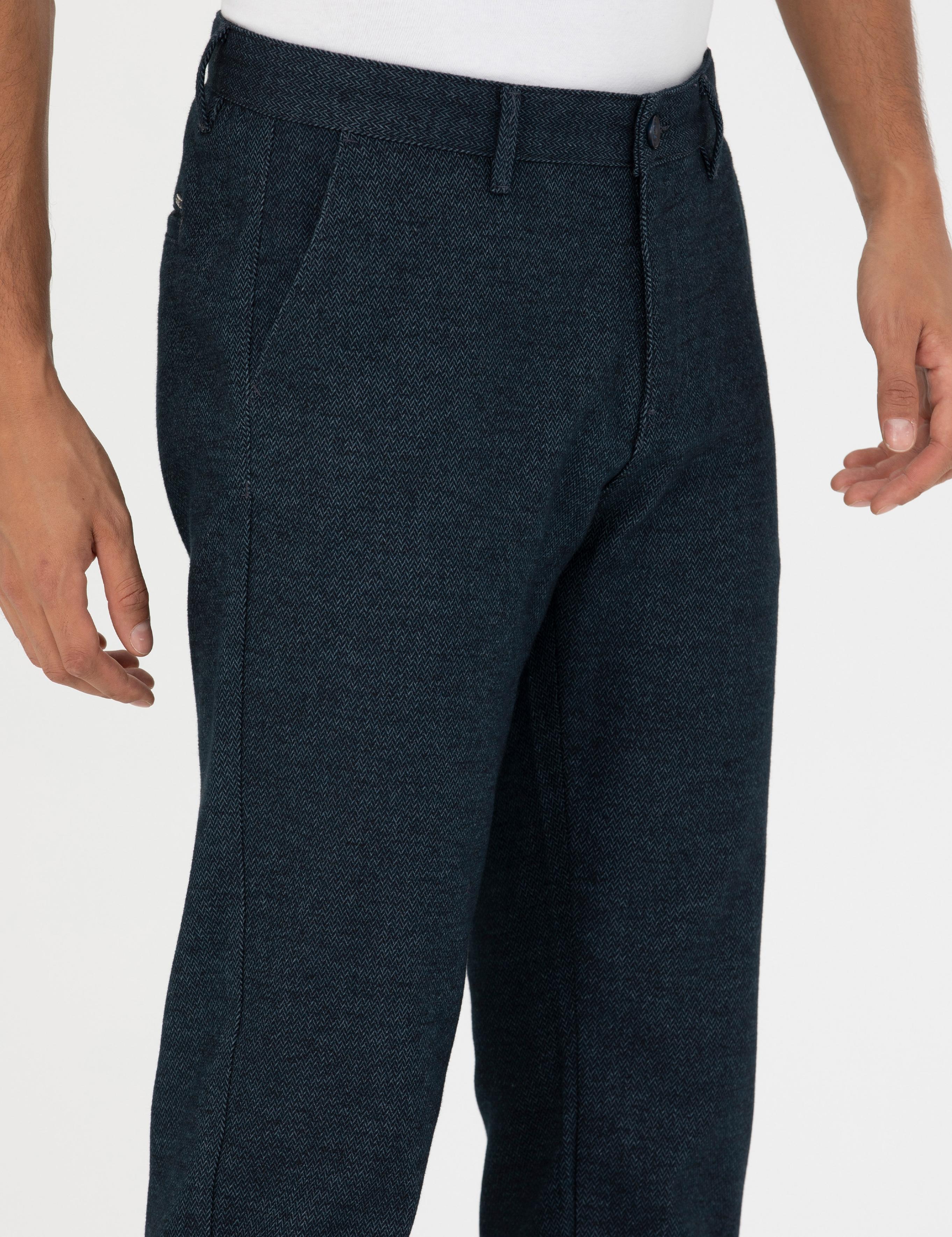 Lacivert Regular Fit Kanvas Pantolon