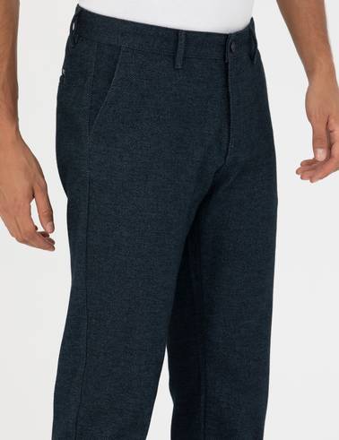Lacivert Regular Fit Kanvas Pantolon
