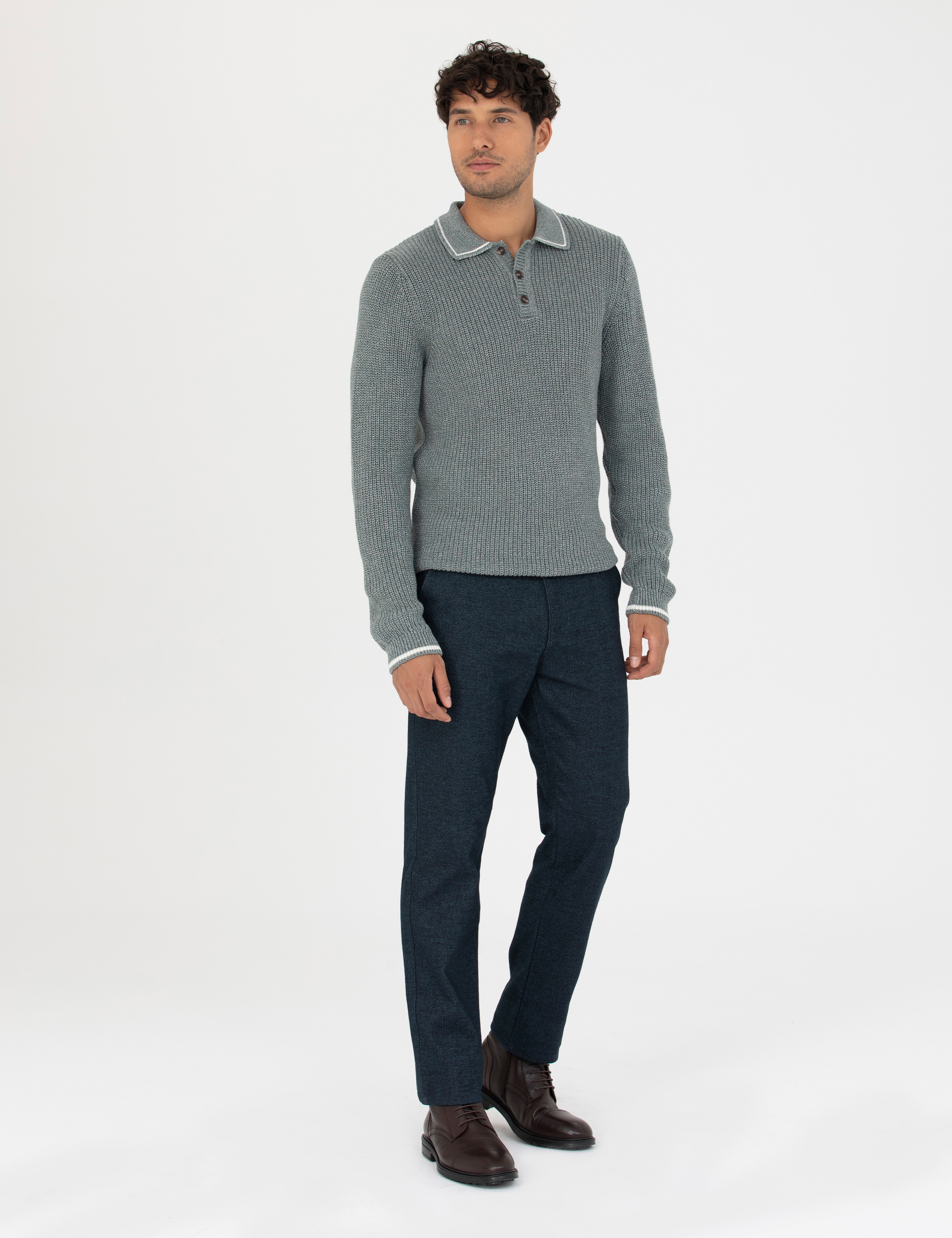 Lacivert Regular Fit Kanvas Pantolon
