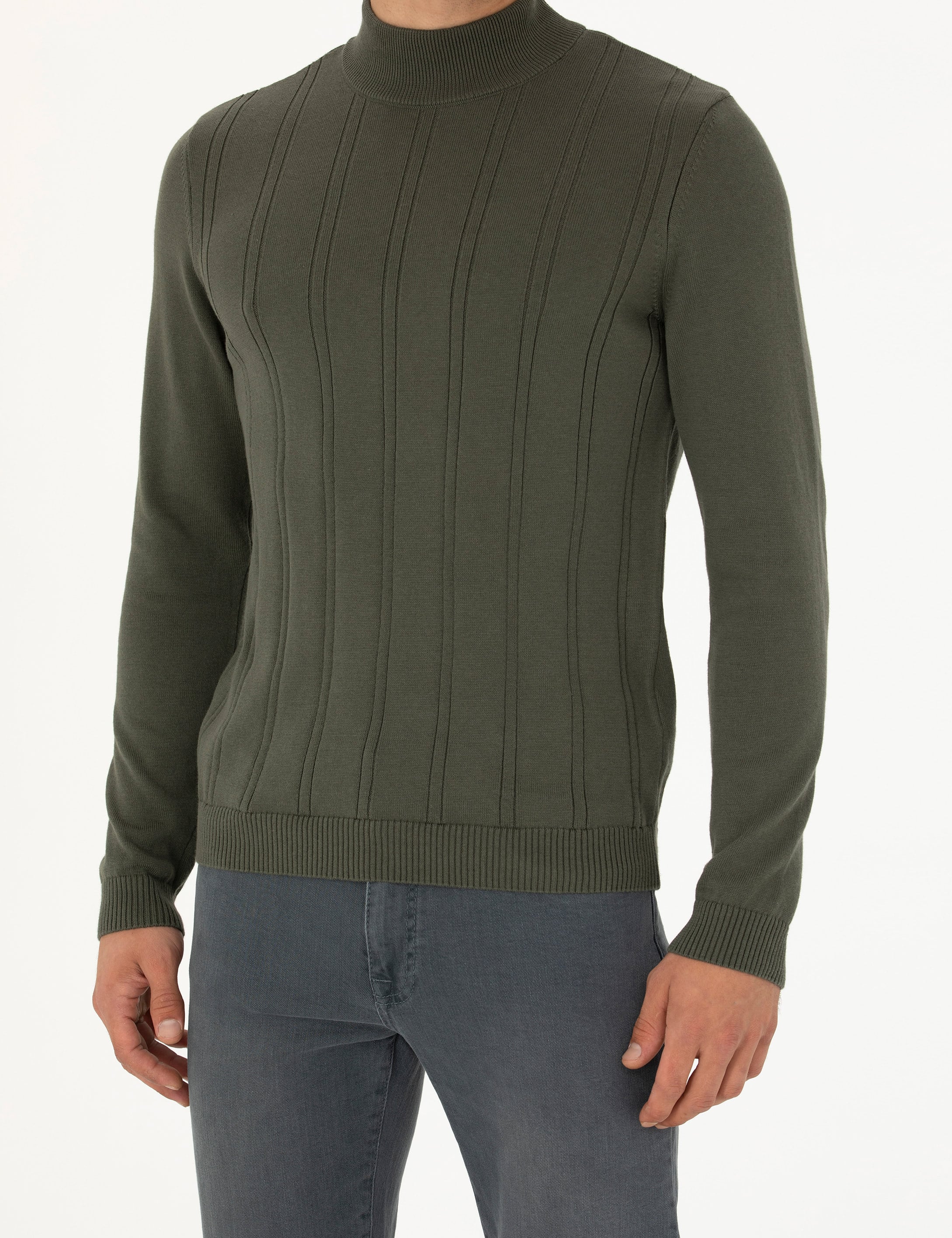 Duman Slim Fit Yarım Balıkçı Yaka Triko Kazak