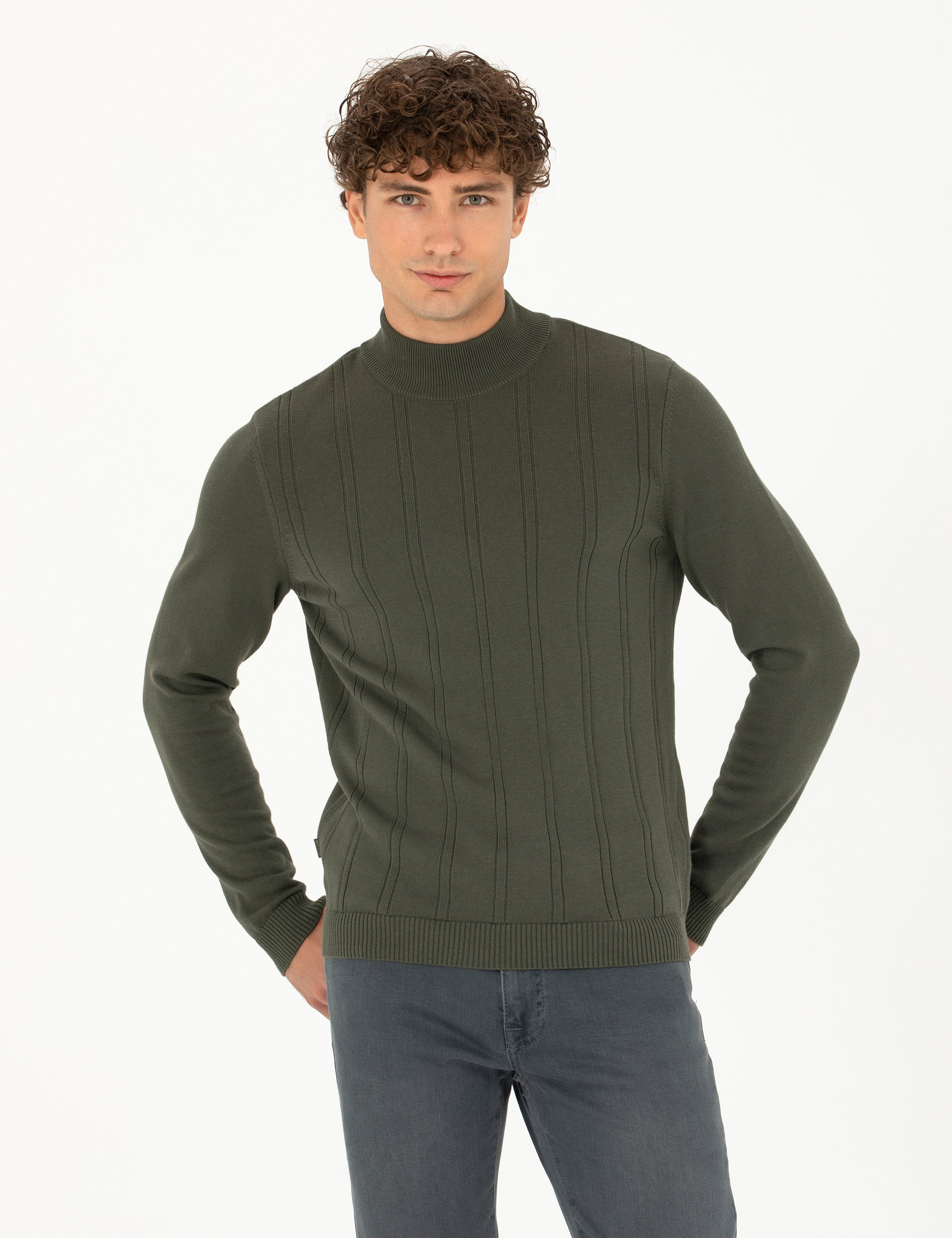 Duman Slim Fit Yarım Balıkçı Yaka Triko Kazak - Image 3
