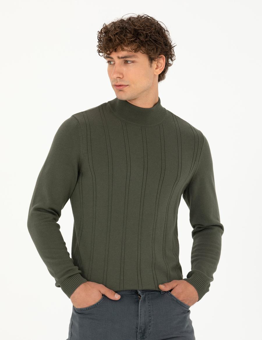 Duman Slim Fit Yarım Balıkçı Yaka Triko Kazak